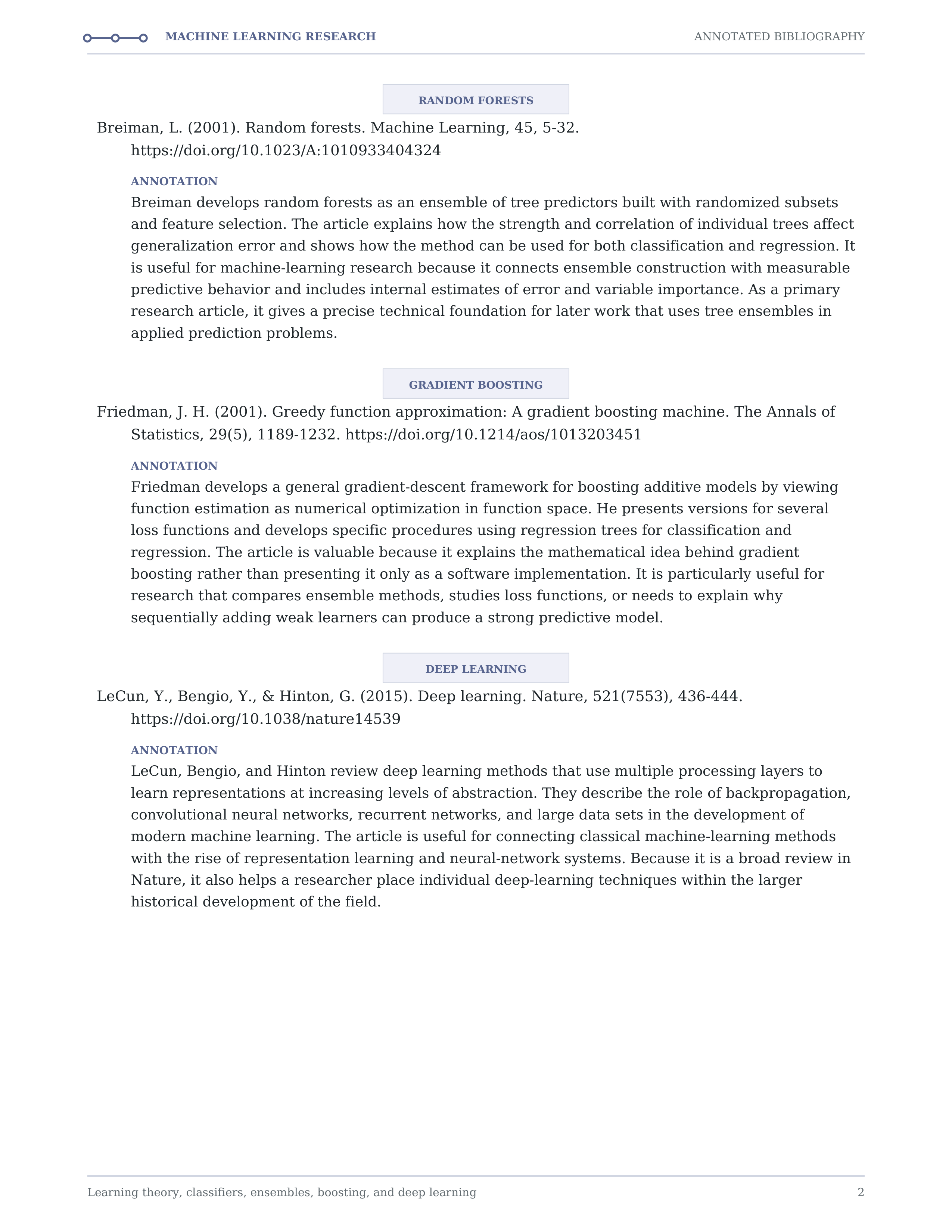 Machine Learning Annotated Bibliography — page 2