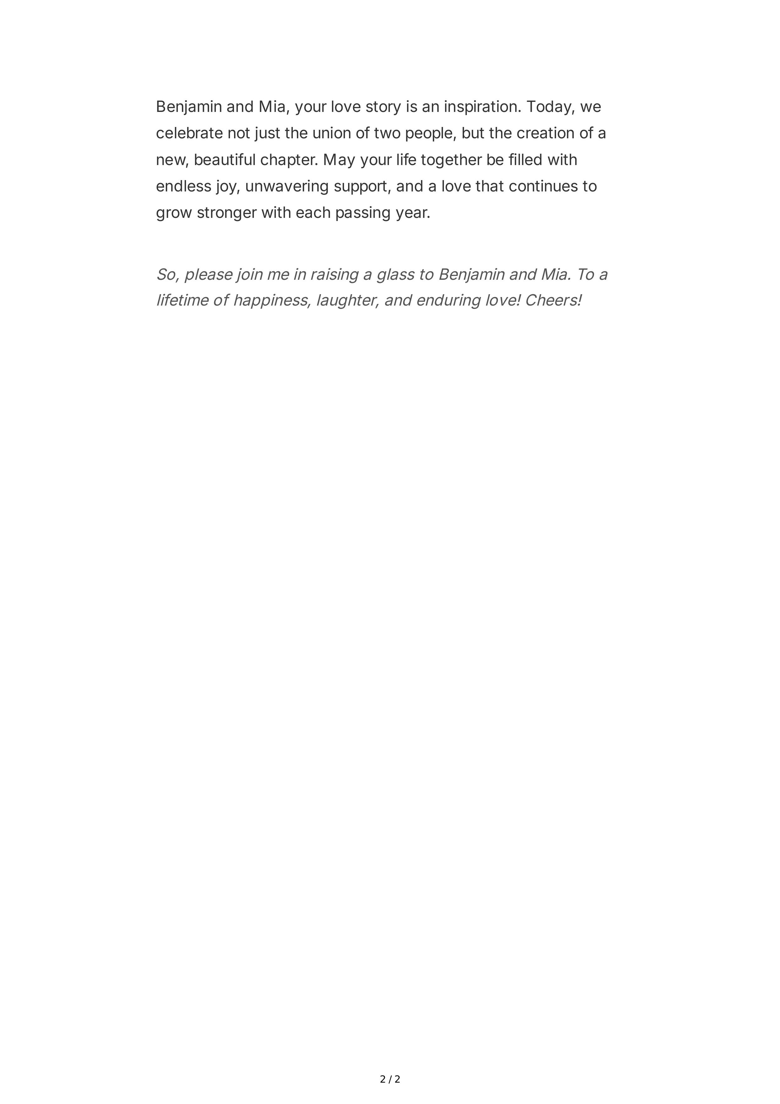 Maid of Honor Speech About the Couple — page 2