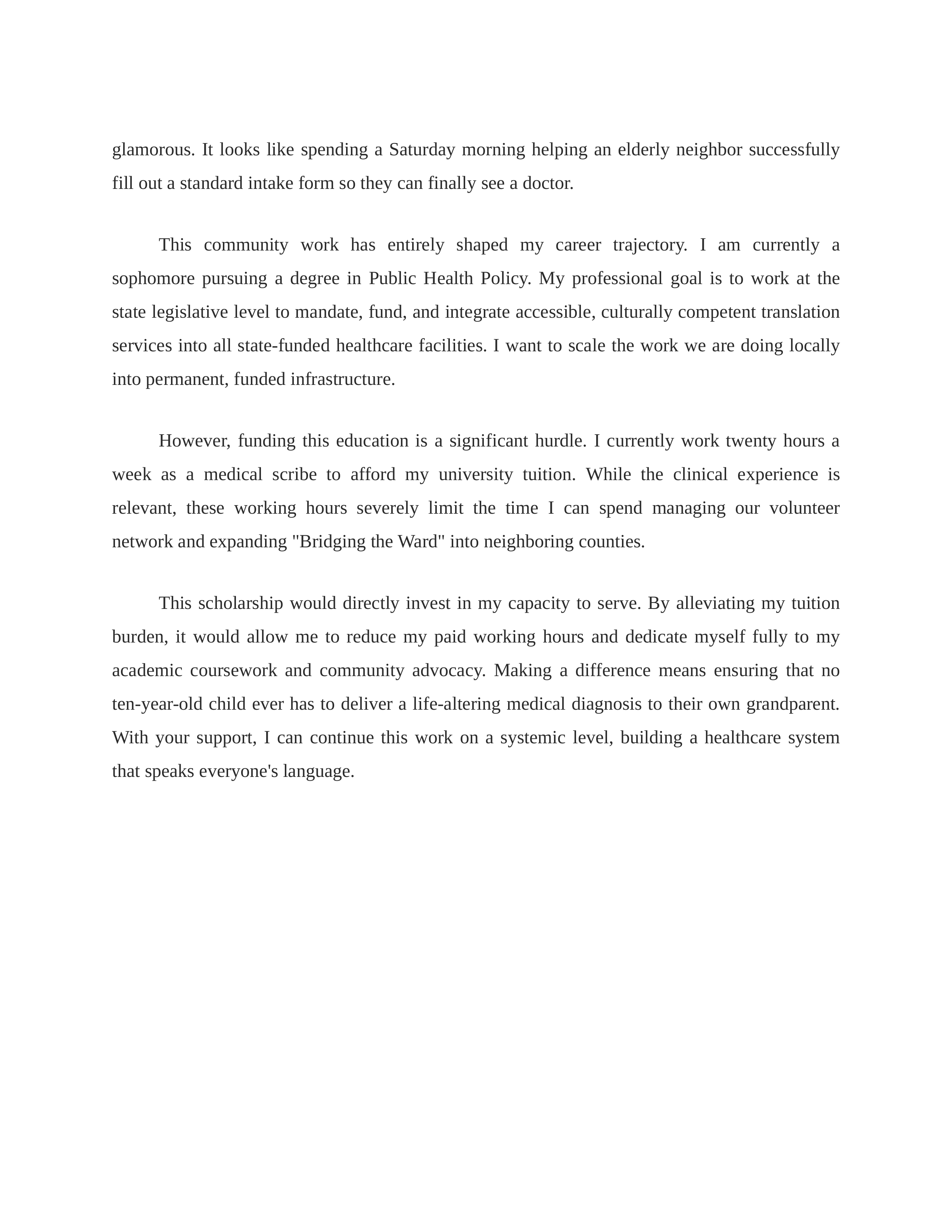 Making a Difference in My Community Scholarship Essay — page 2