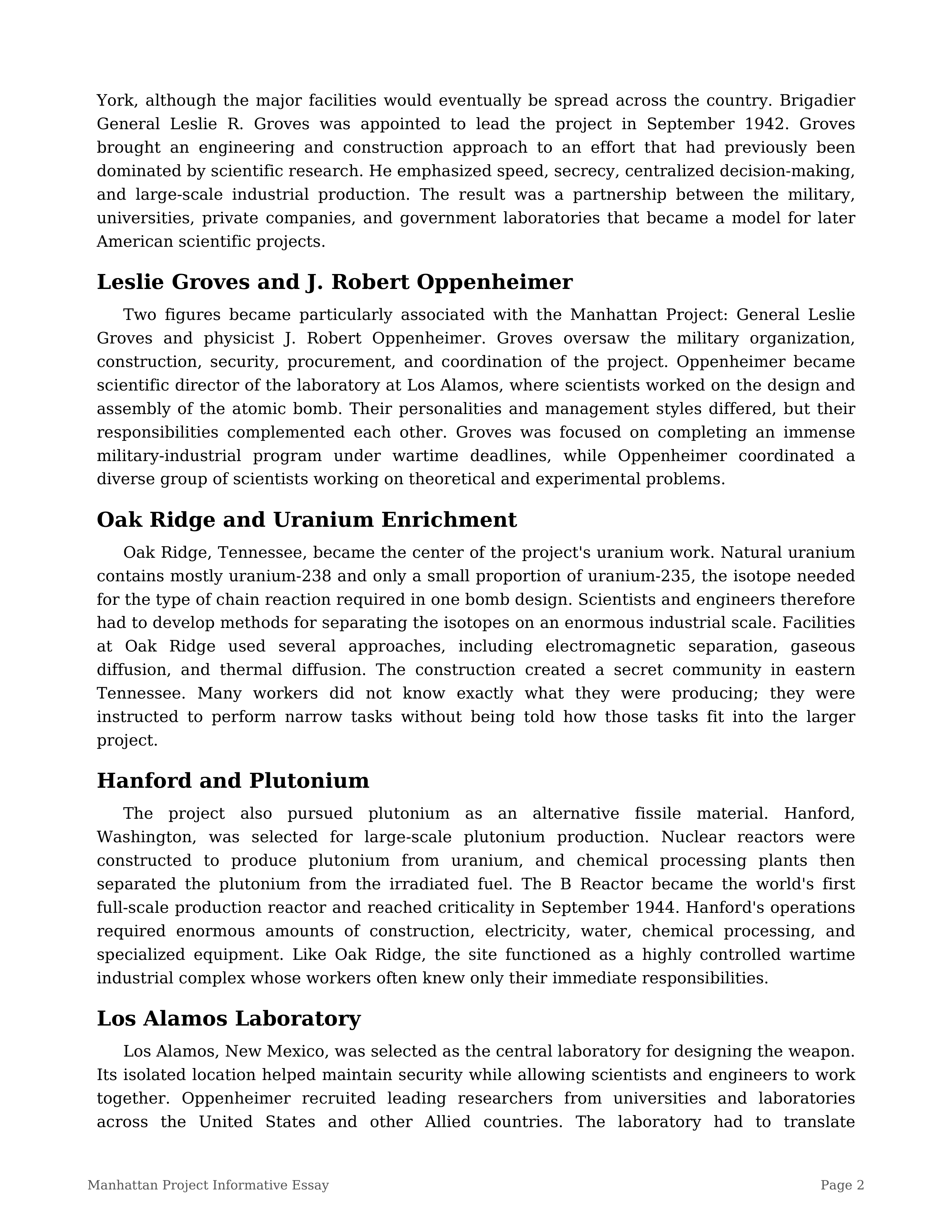 Manhattan Project Informative Essay — page 2