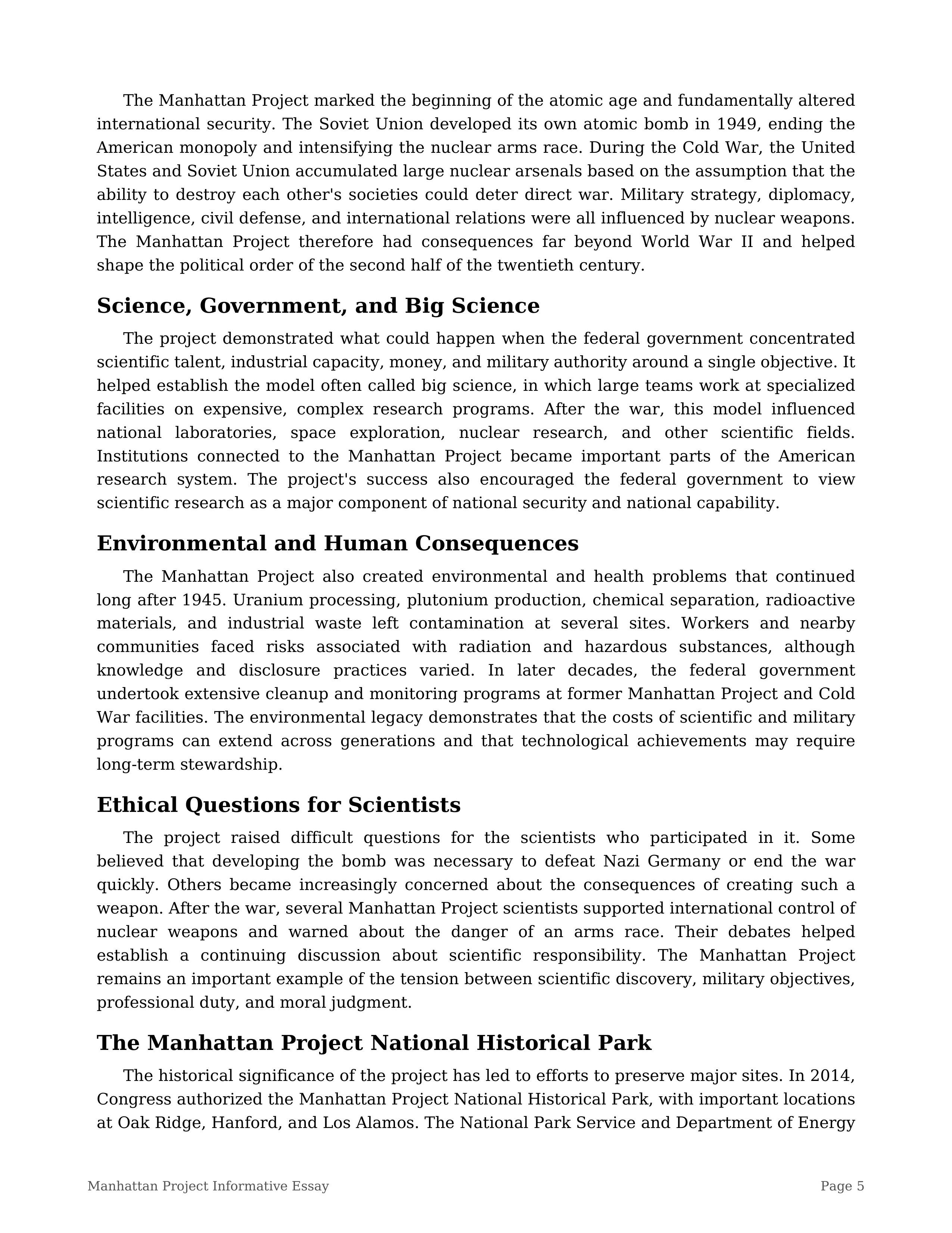 Manhattan Project Informative Essay — page 5