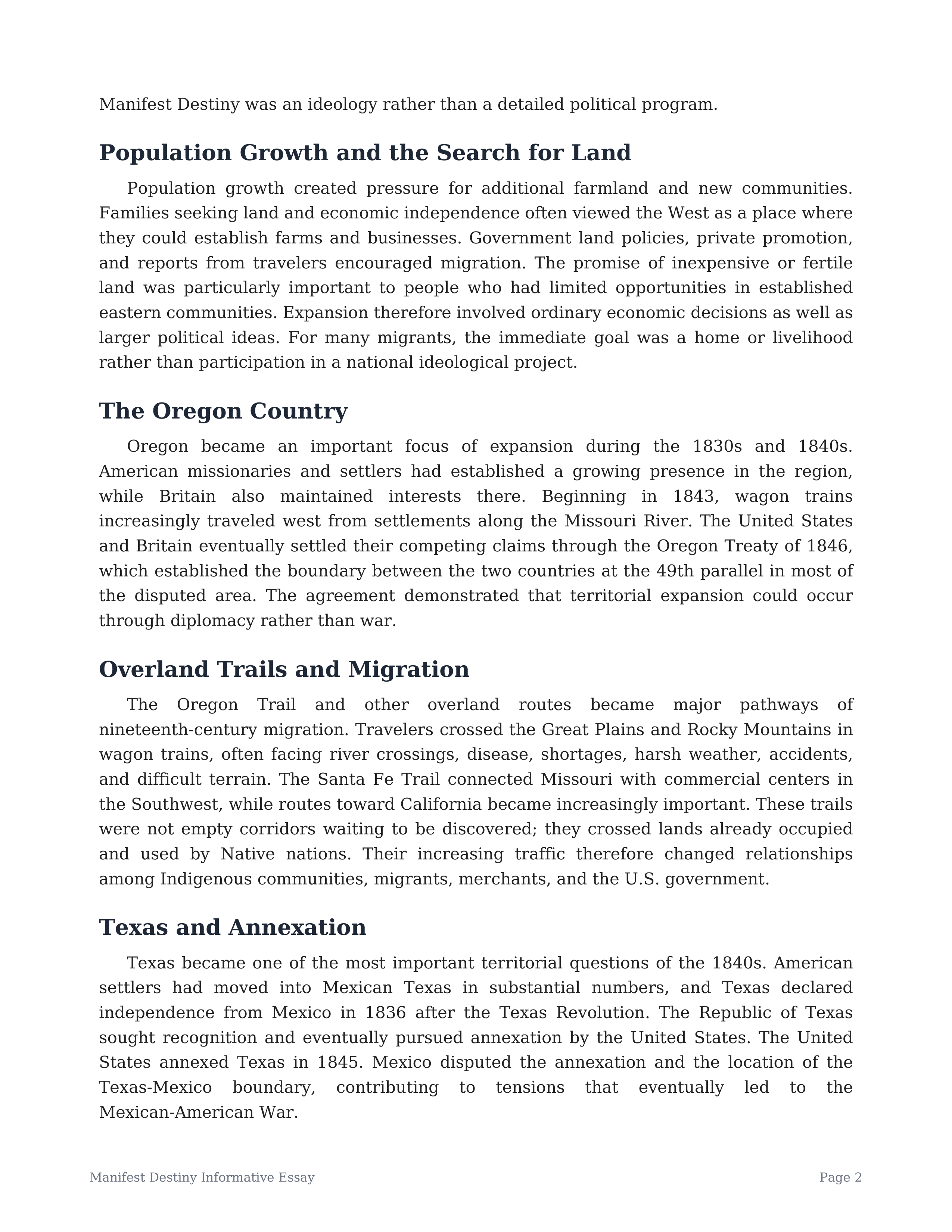 Manifest Destiny Informative Essay — page 2