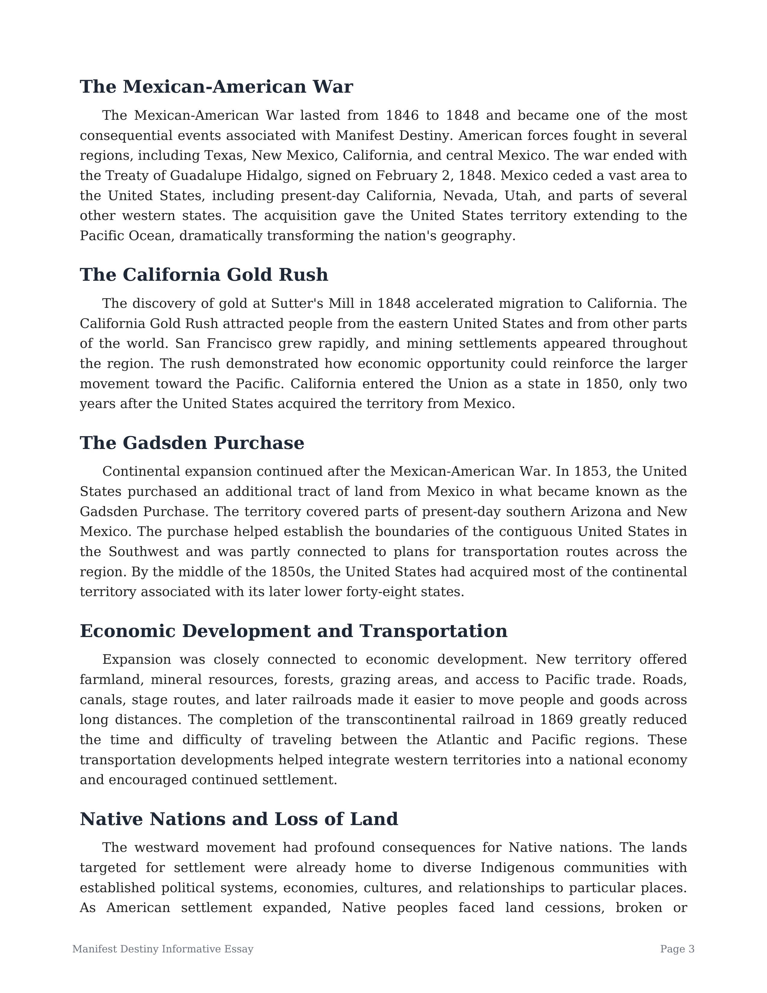 Manifest Destiny Informative Essay — page 3