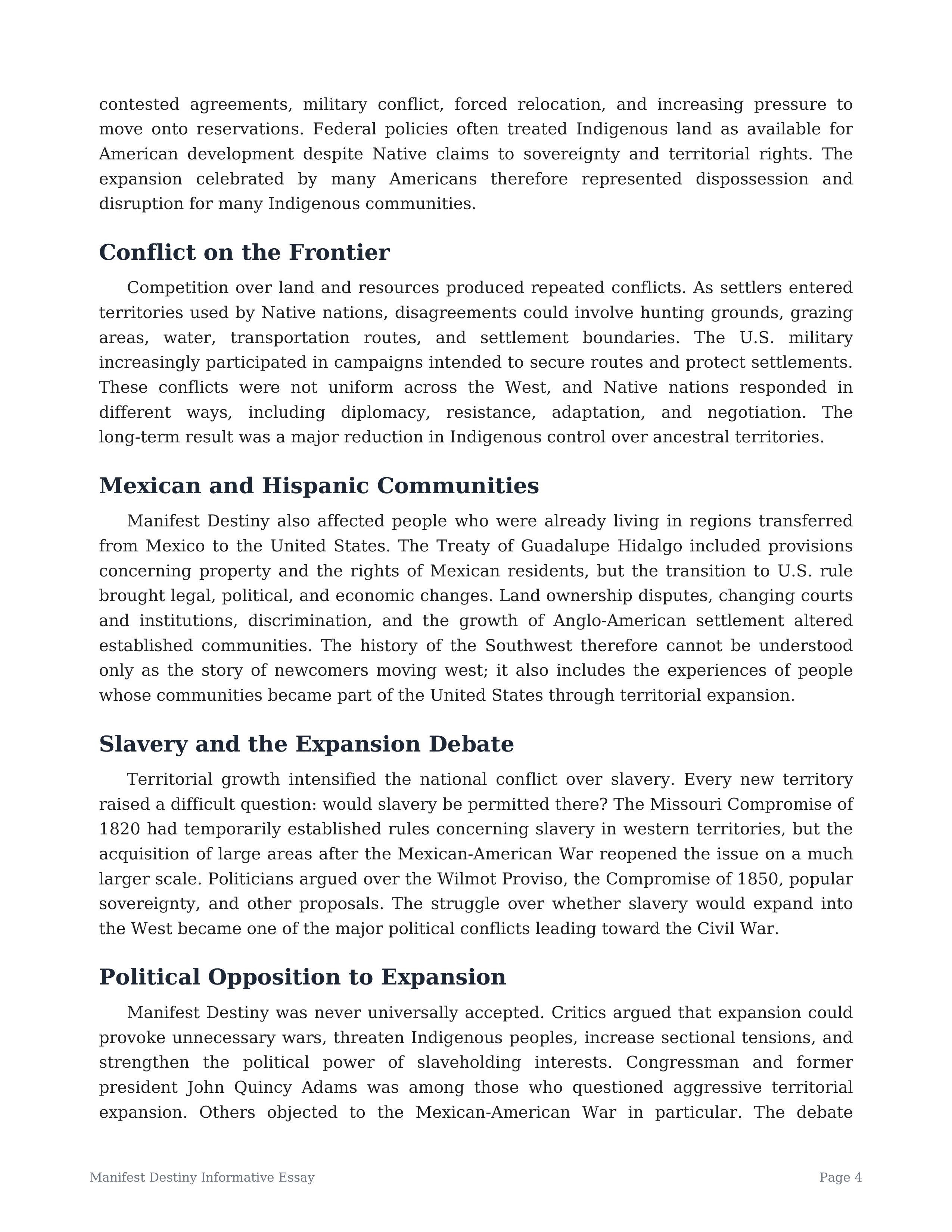 Manifest Destiny Informative Essay — page 4