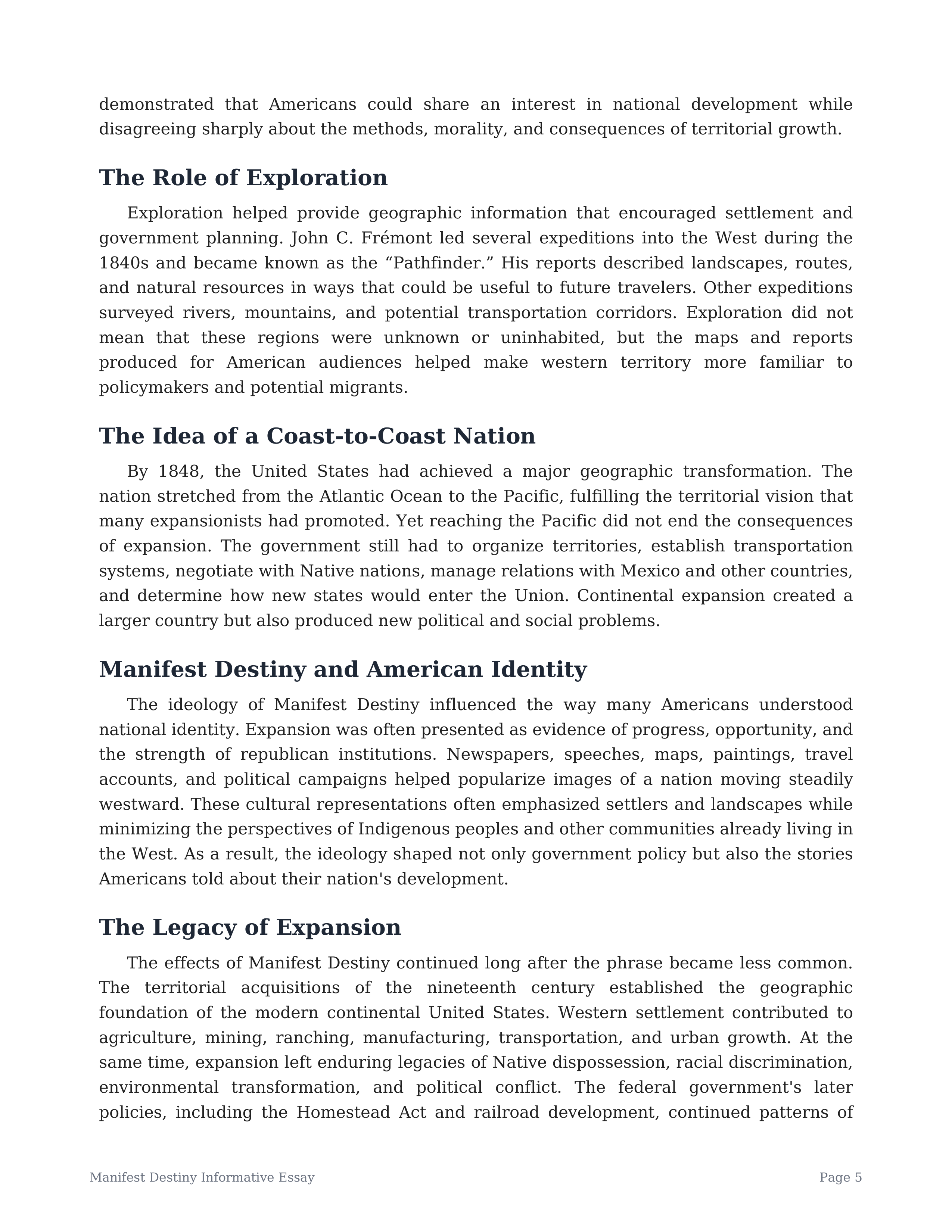 Manifest Destiny Informative Essay — page 5