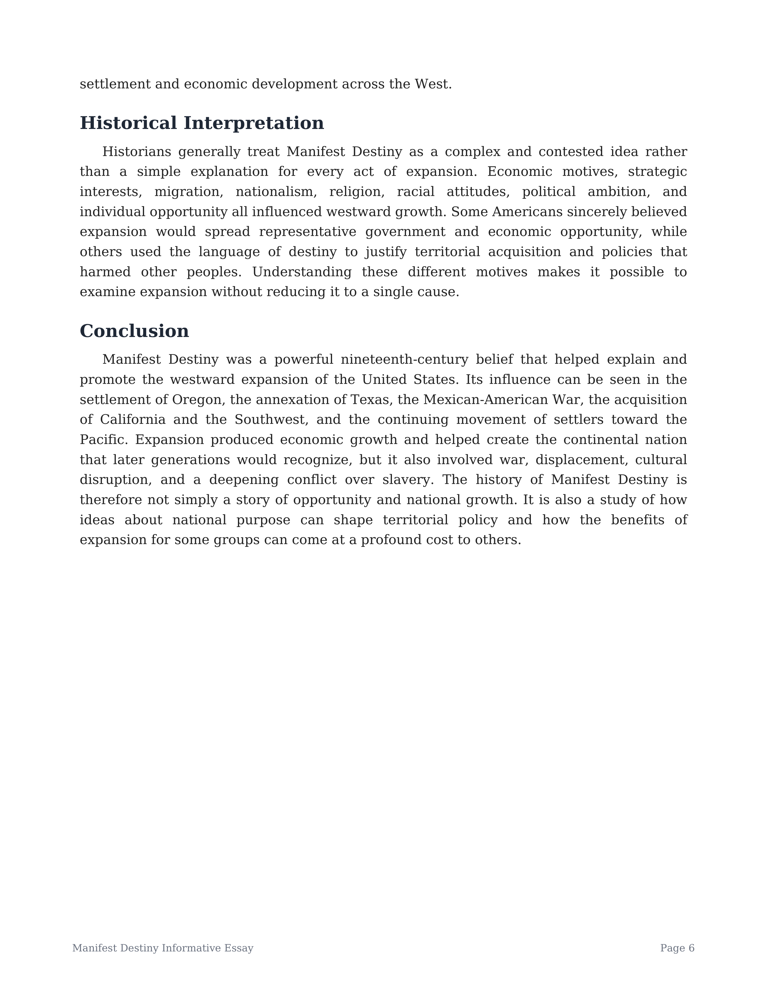 Manifest Destiny Informative Essay — page 6