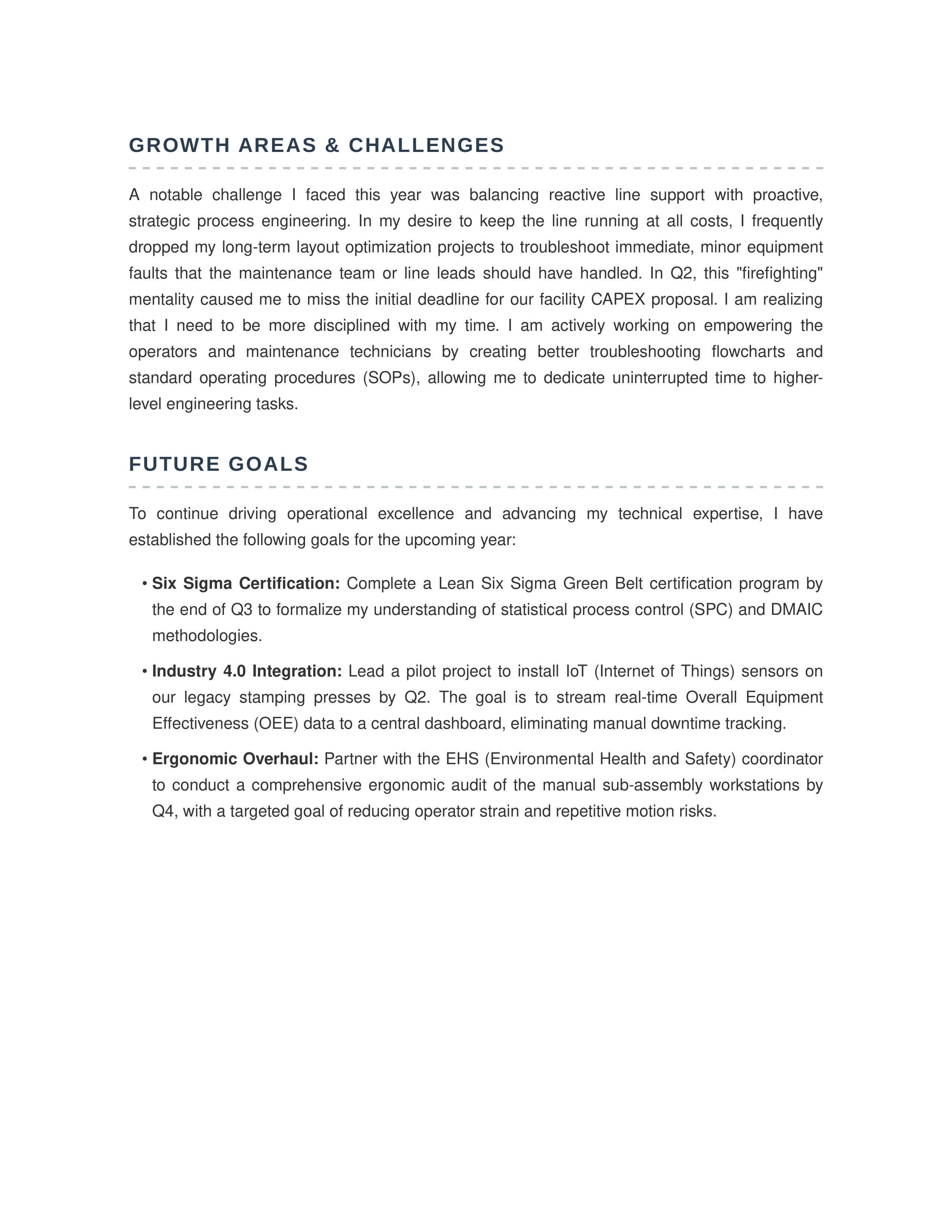 Manufacturing Engineer Self Performance Review — page 2