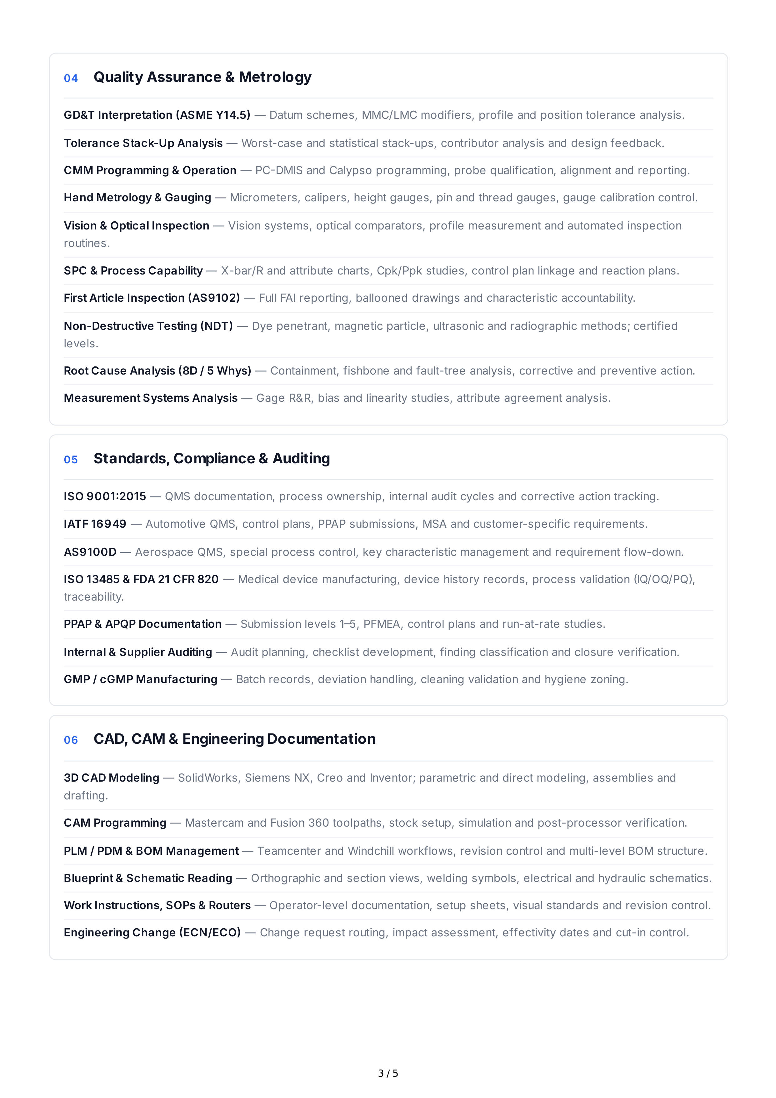 Manufacturing Technical Skills — page 3