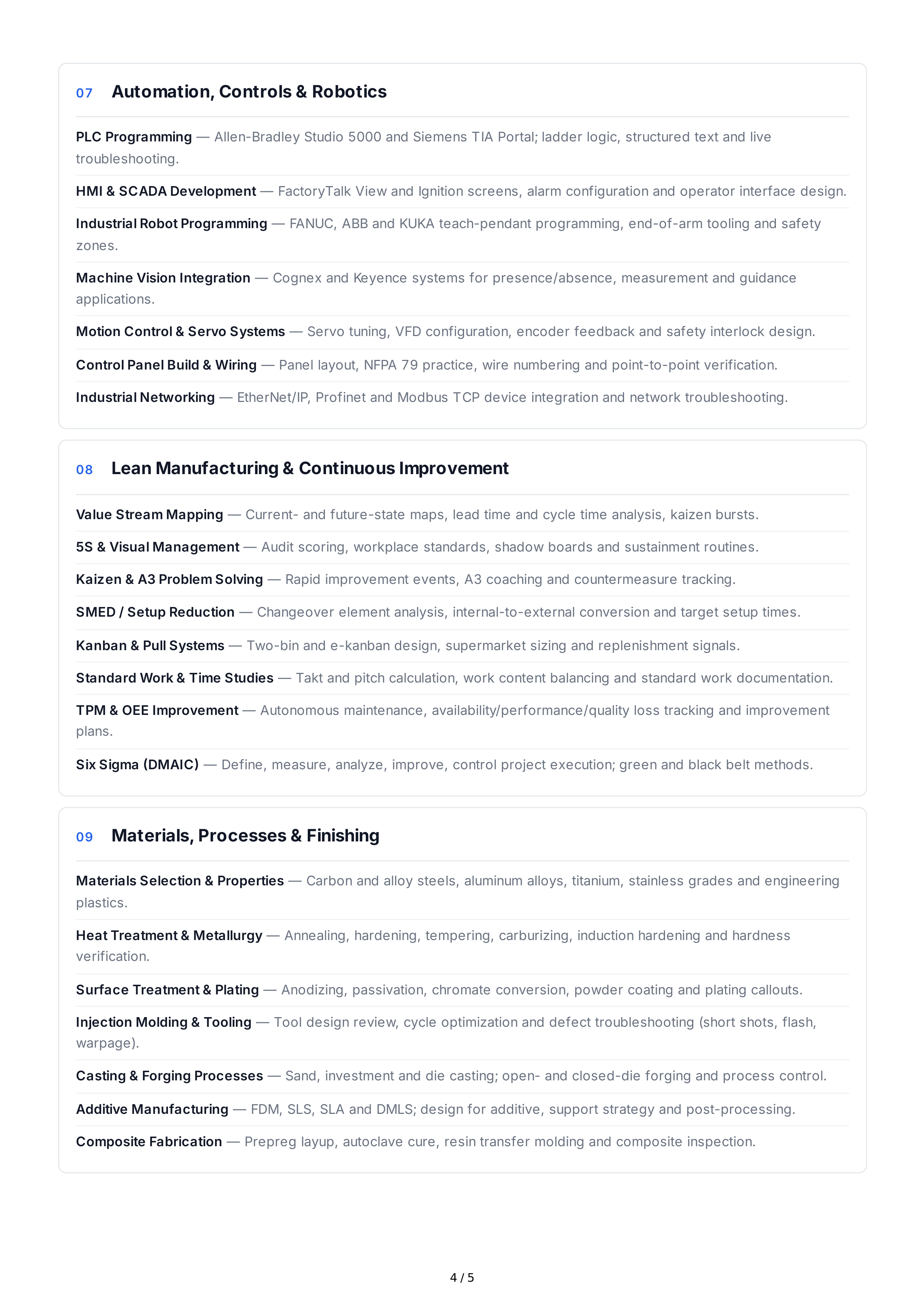 Manufacturing Technical Skills — page 4