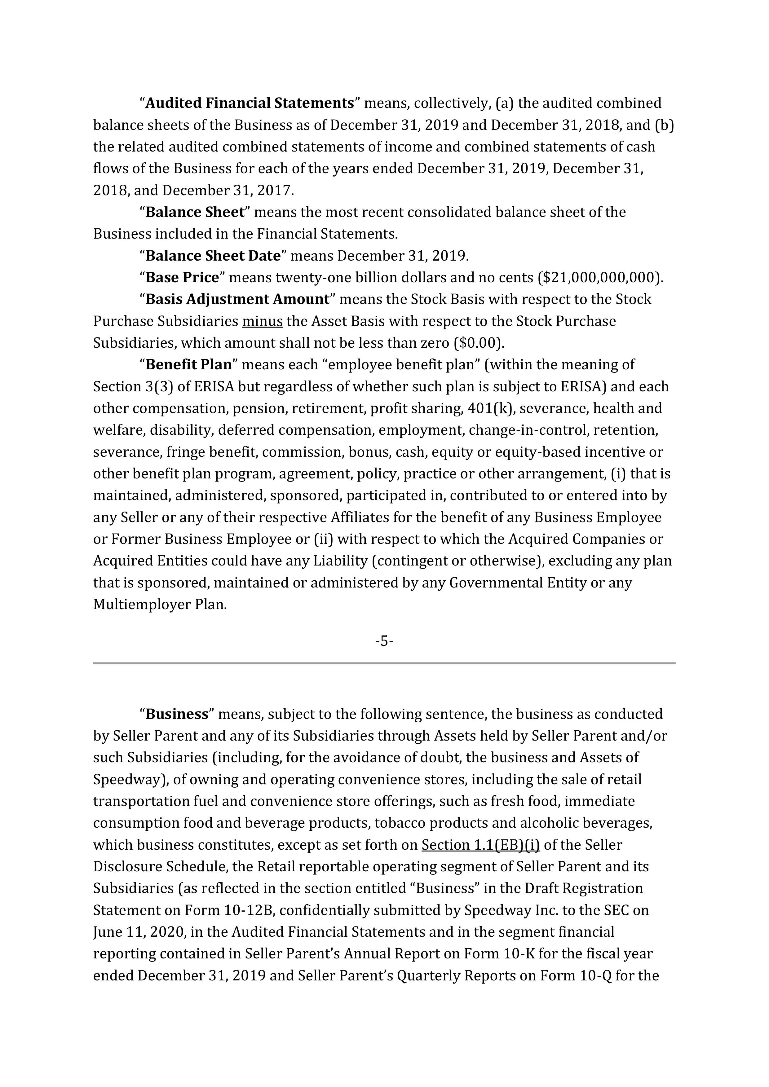 Marathon Petroleum Purchase and Sale Agreement — page 12