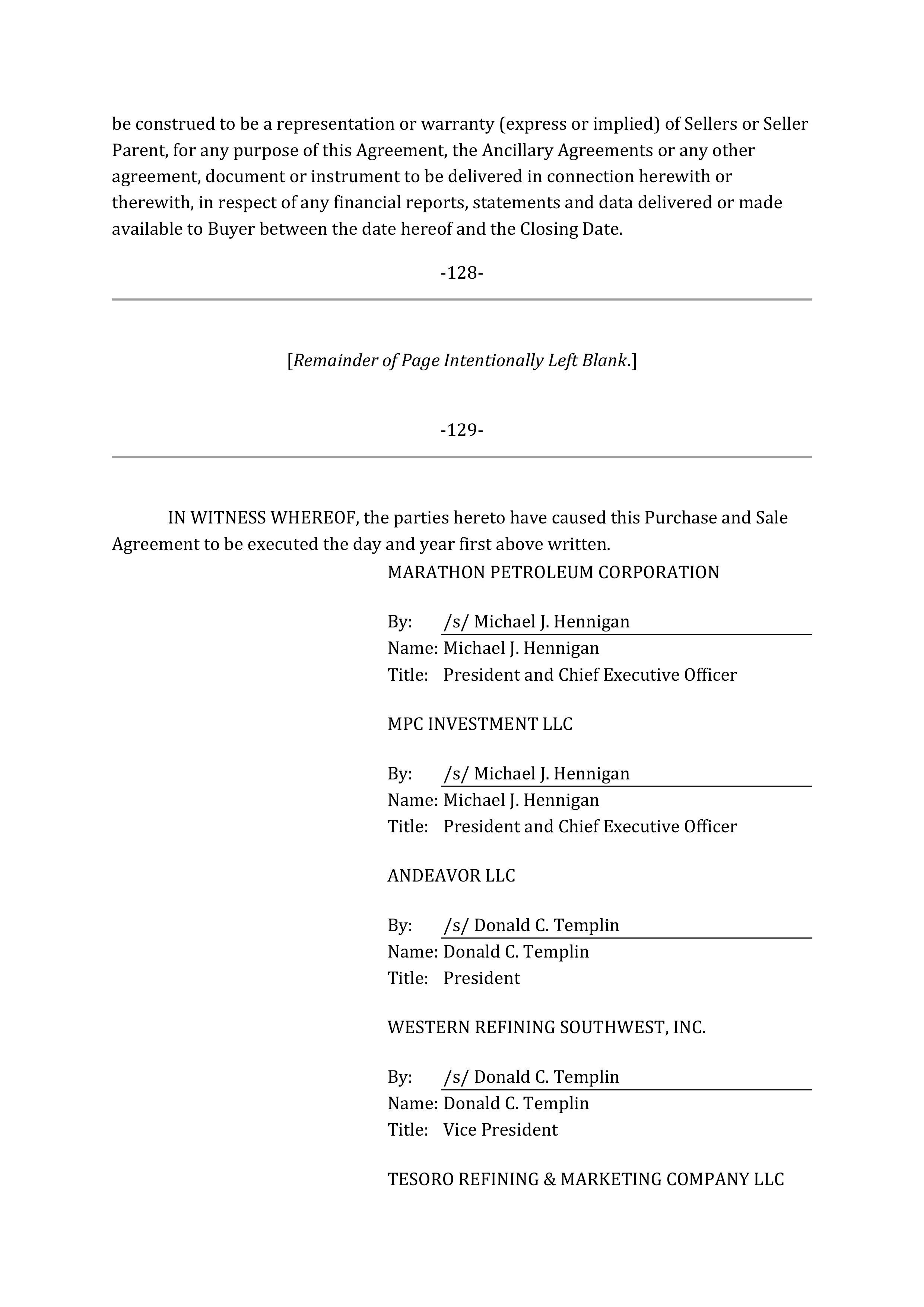 Marathon Petroleum Purchase and Sale Agreement — page 159