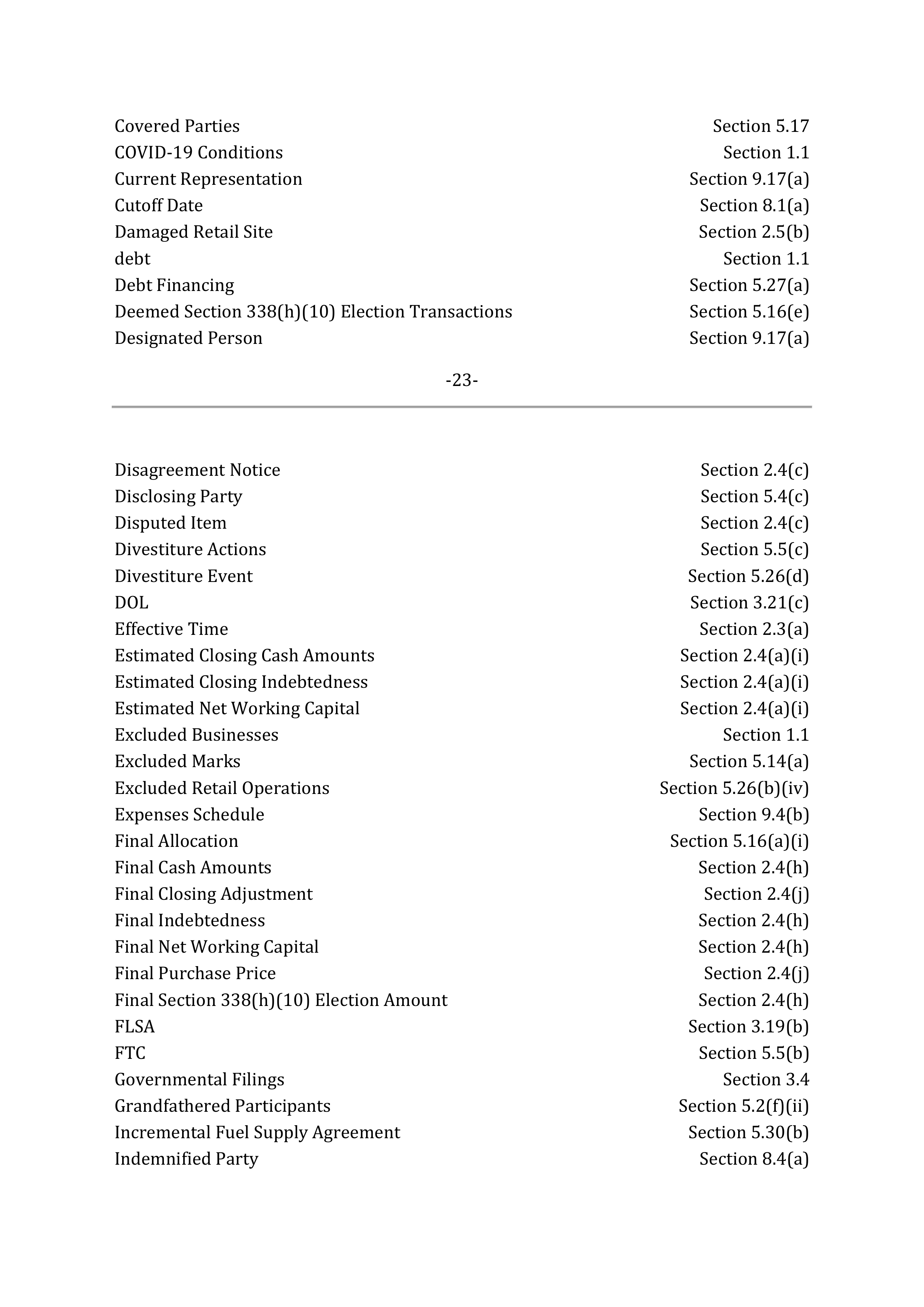 Marathon Petroleum Purchase and Sale Agreement — page 33