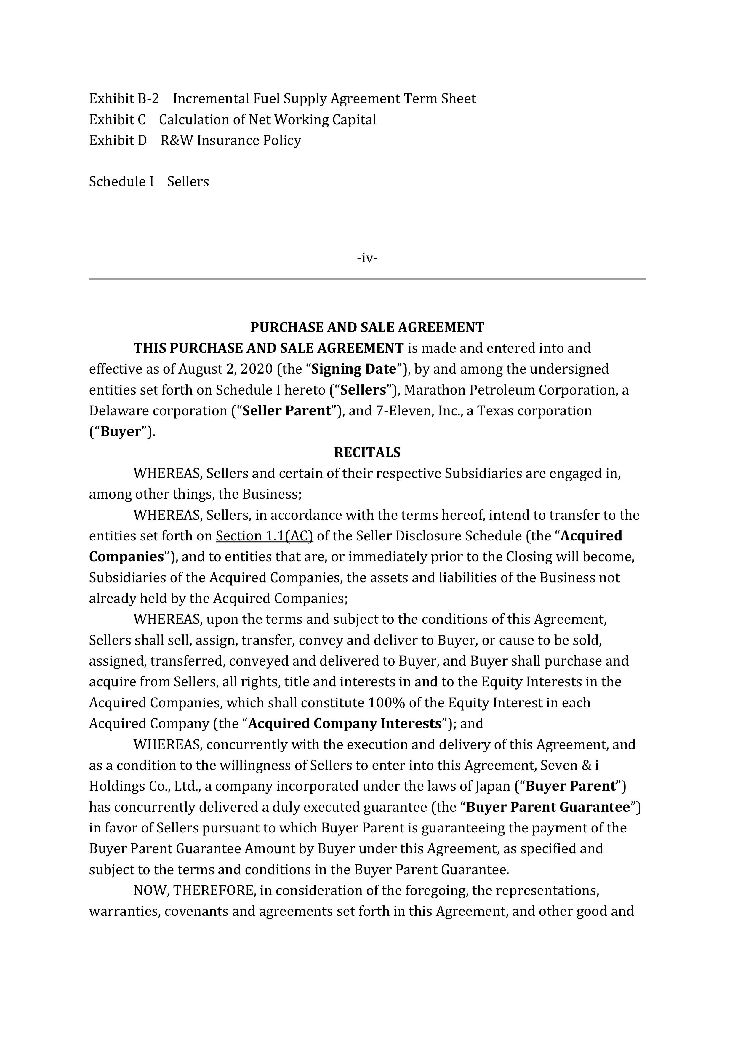 Marathon Petroleum Purchase and Sale Agreement — page 7