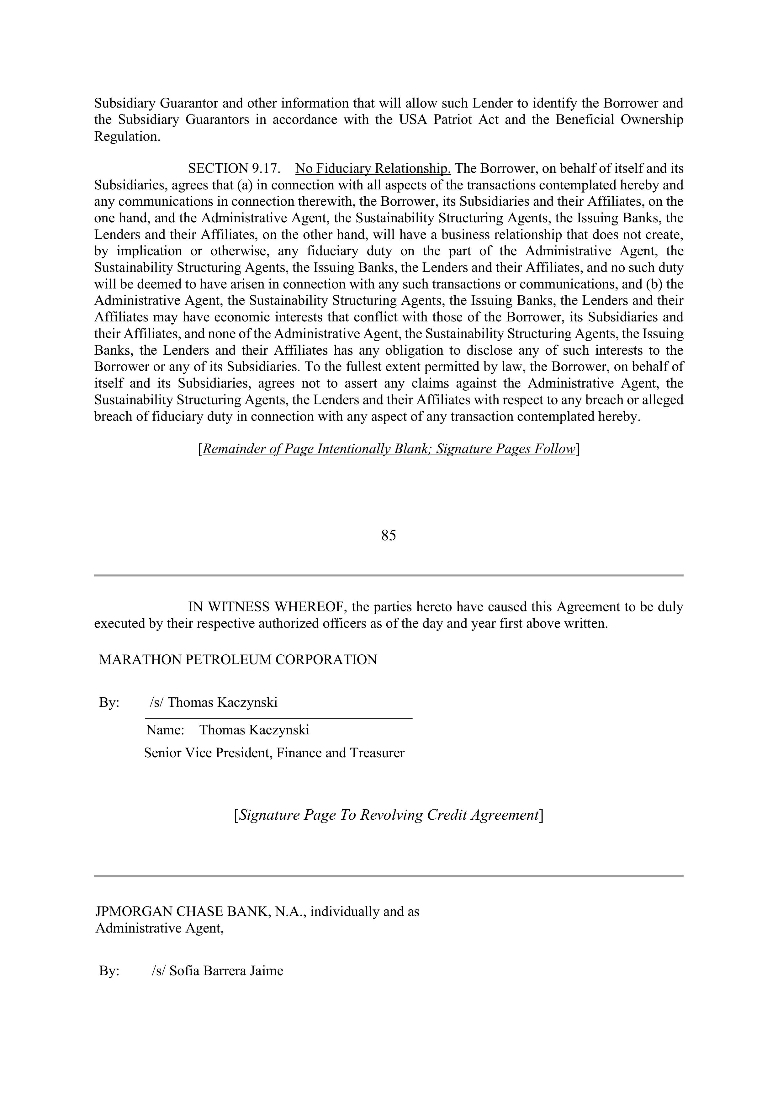 Marathon Petroleum Revolving Credit Agreement — page 103