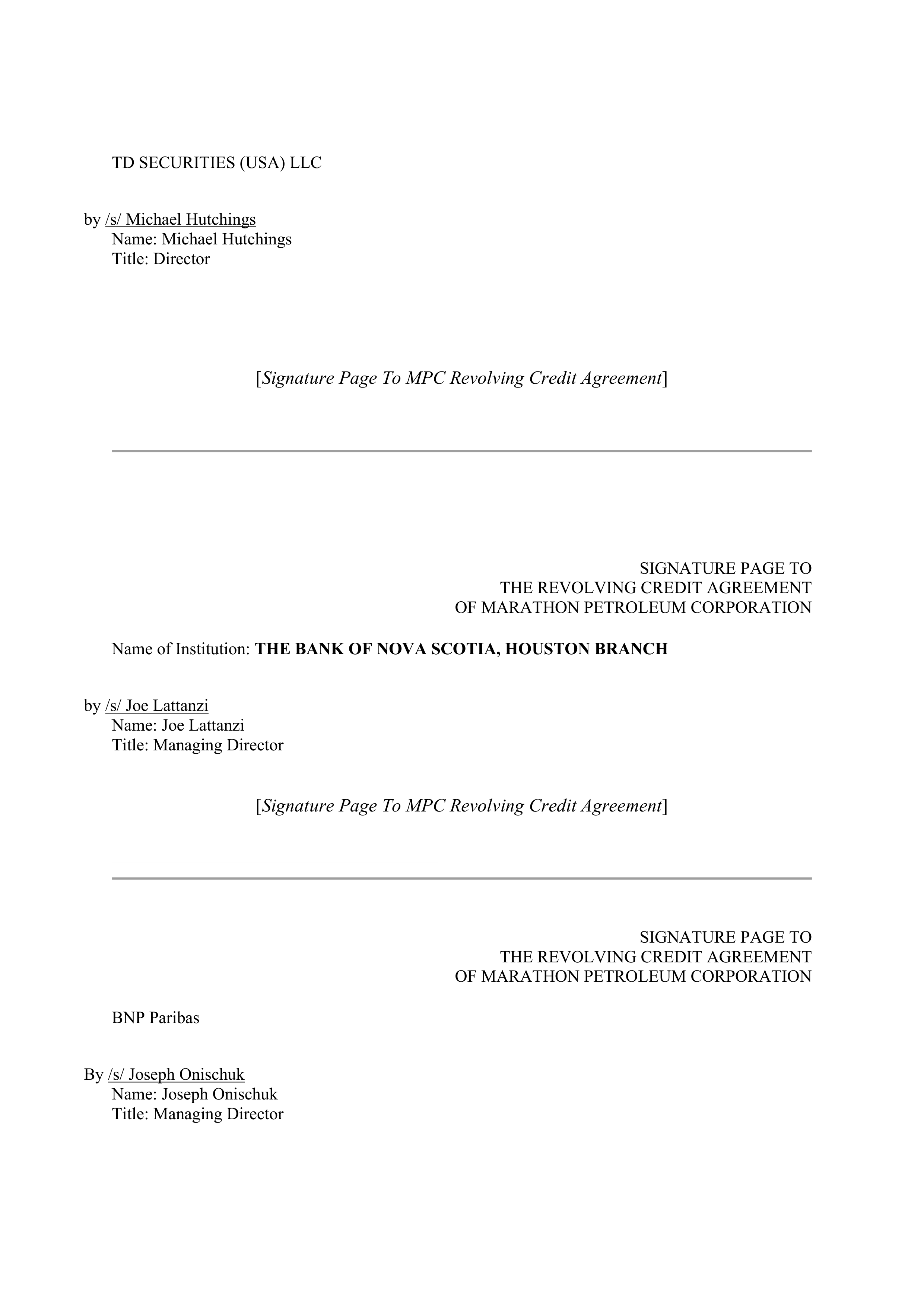 Marathon Petroleum Revolving Credit Agreement — page 107