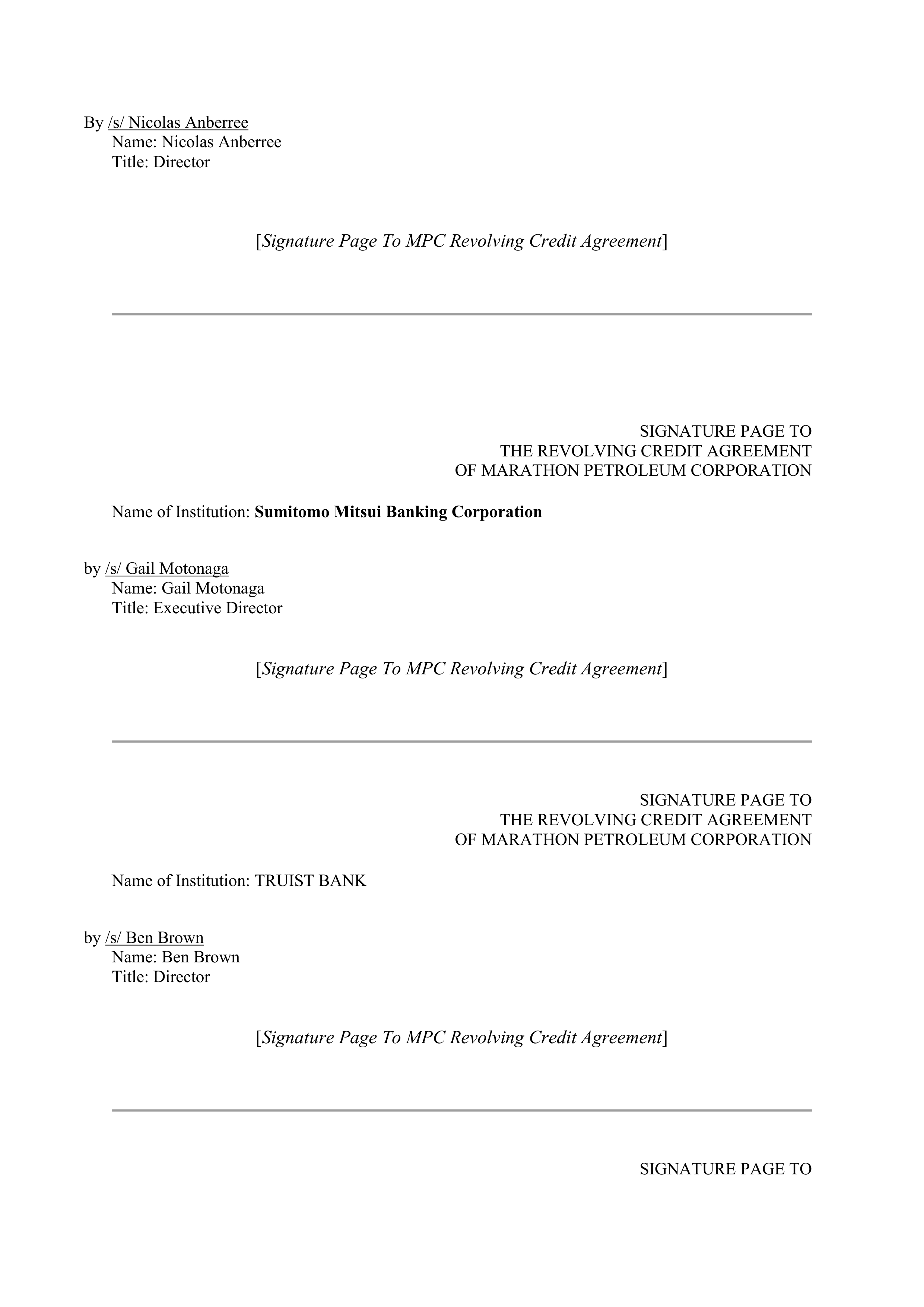 Marathon Petroleum Revolving Credit Agreement — page 108