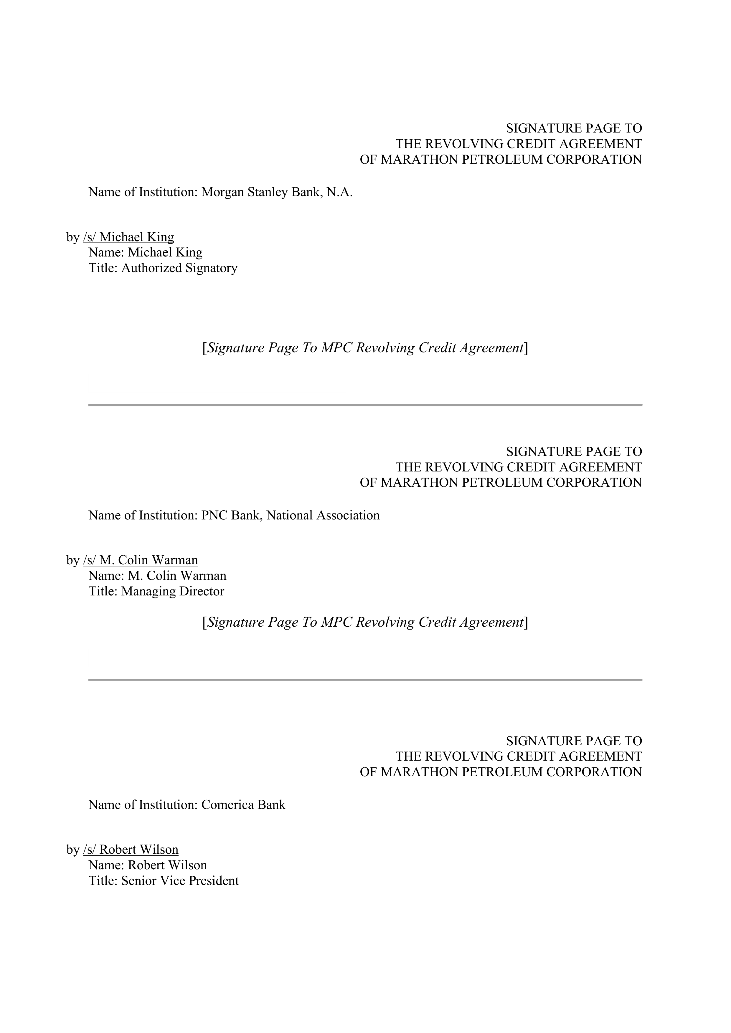 Marathon Petroleum Revolving Credit Agreement — page 110