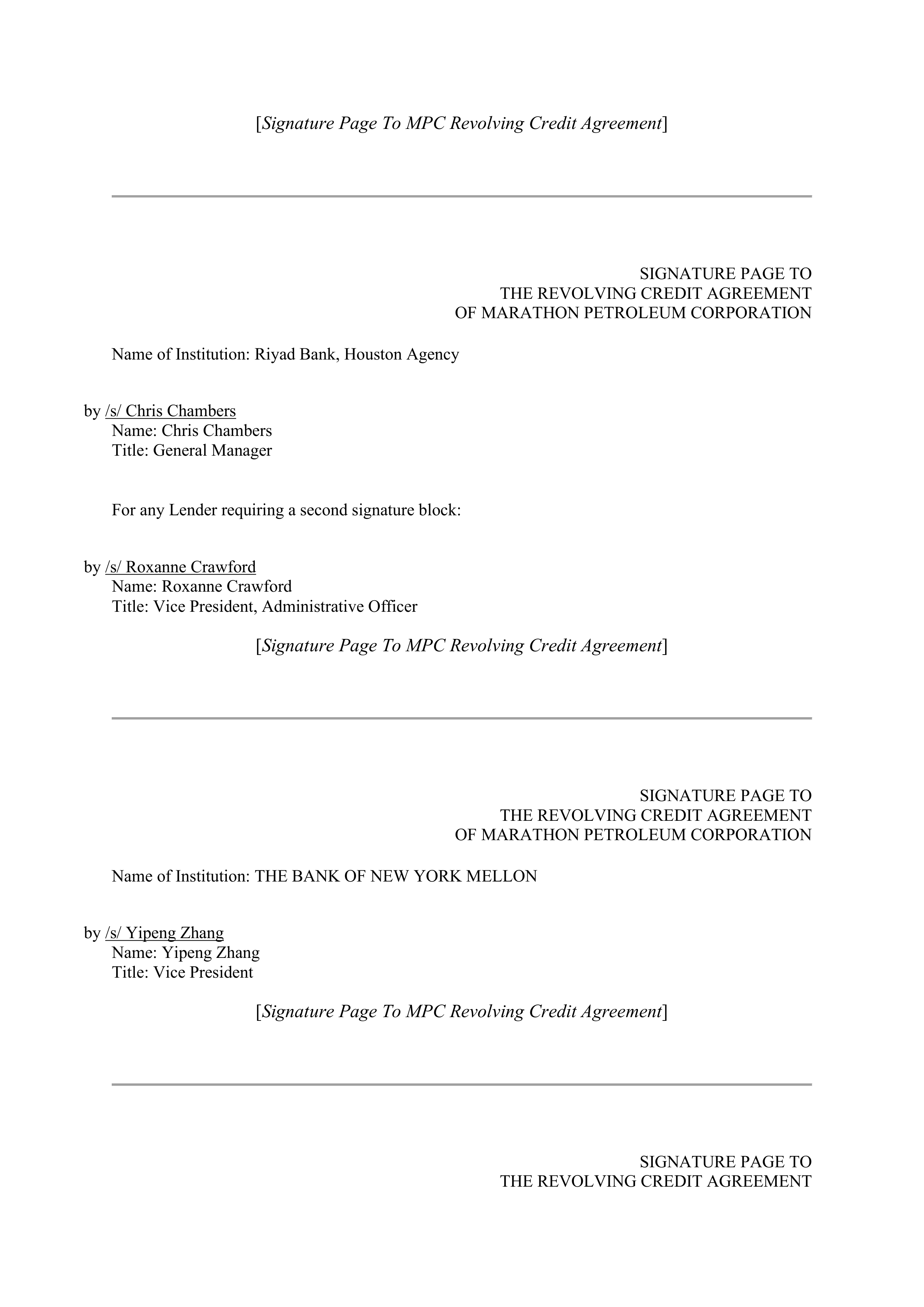 Marathon Petroleum Revolving Credit Agreement — page 111