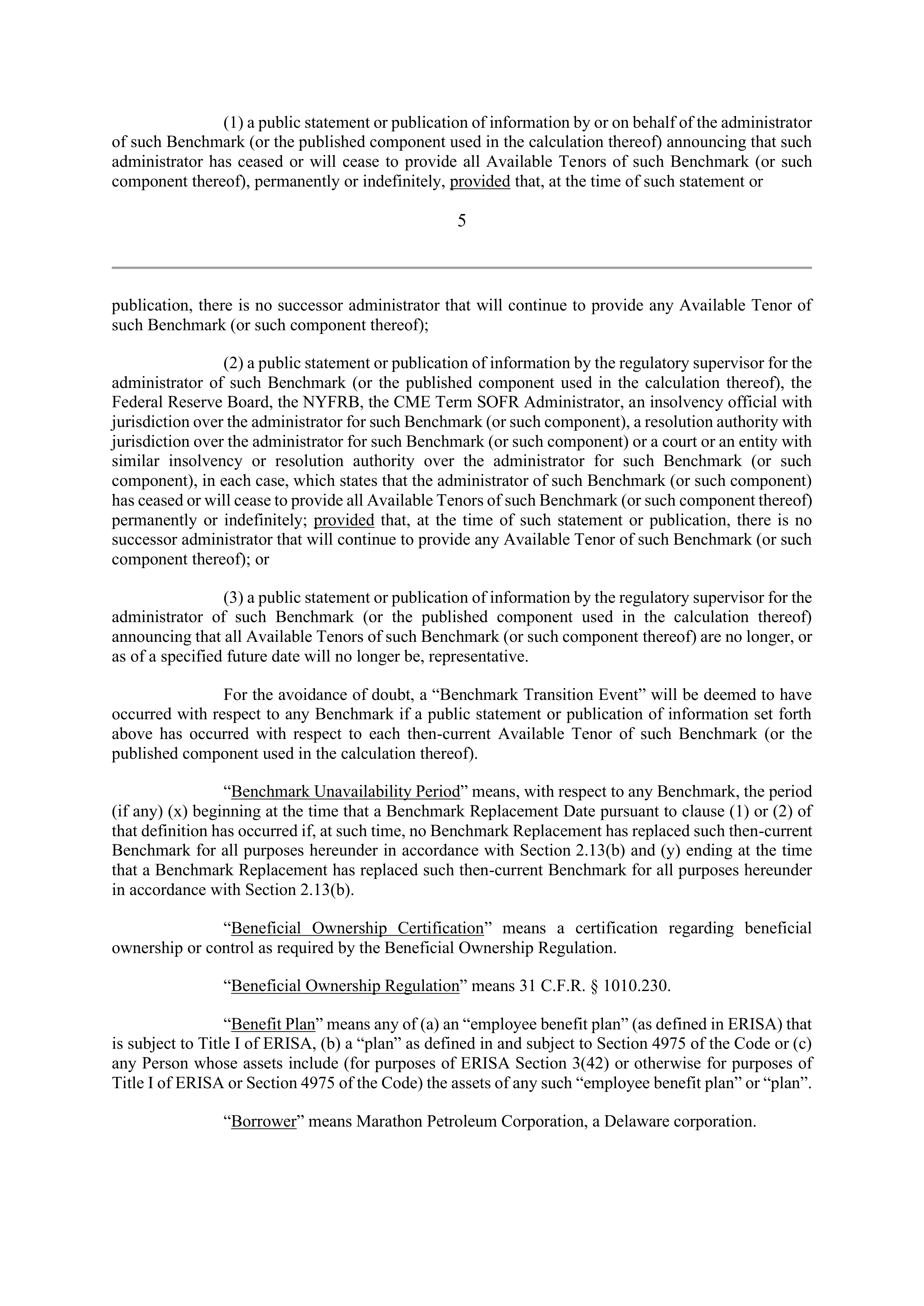 Marathon Petroleum Revolving Credit Agreement — page 12