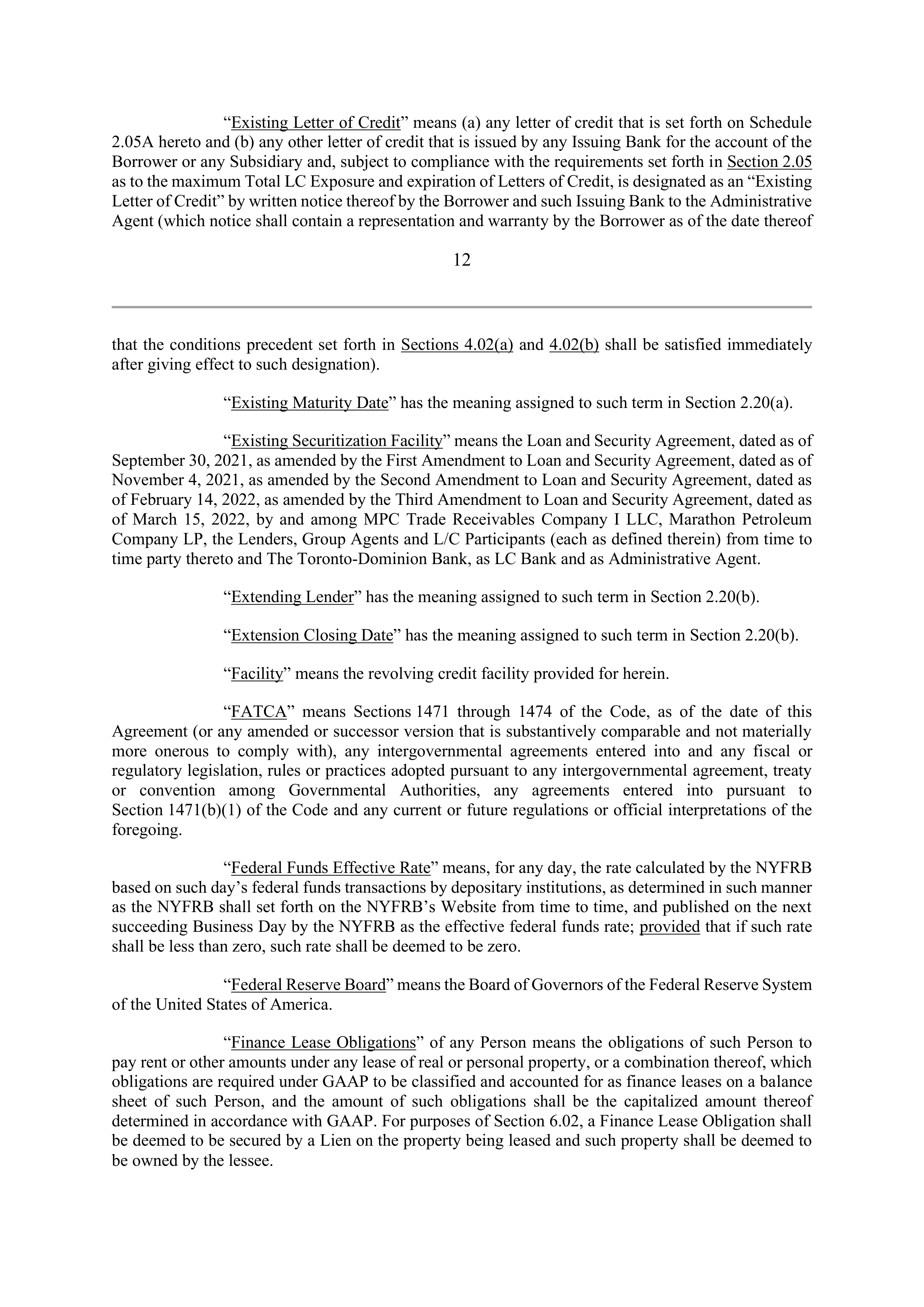 Marathon Petroleum Revolving Credit Agreement — page 20