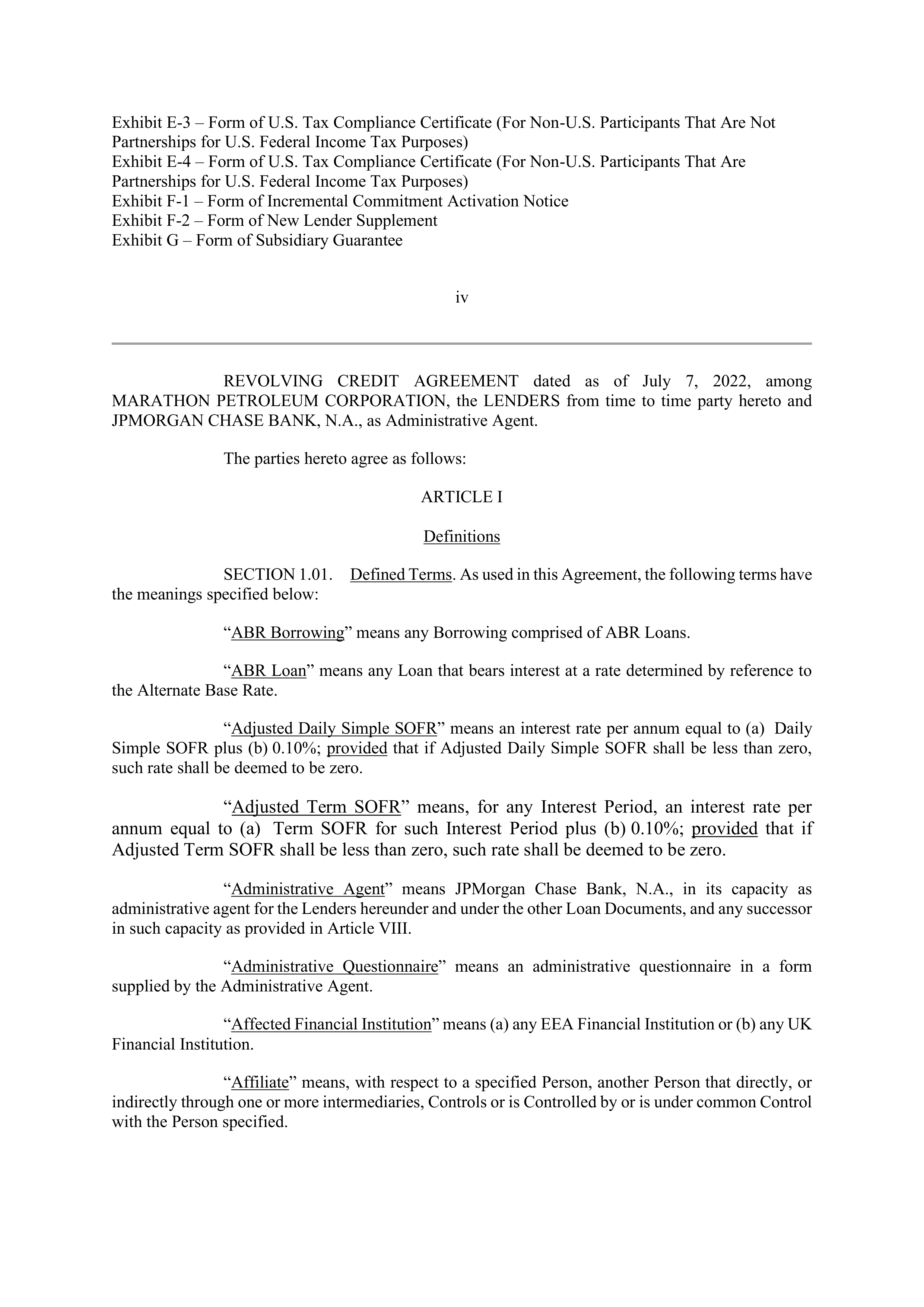 Marathon Petroleum Revolving Credit Agreement — page 6