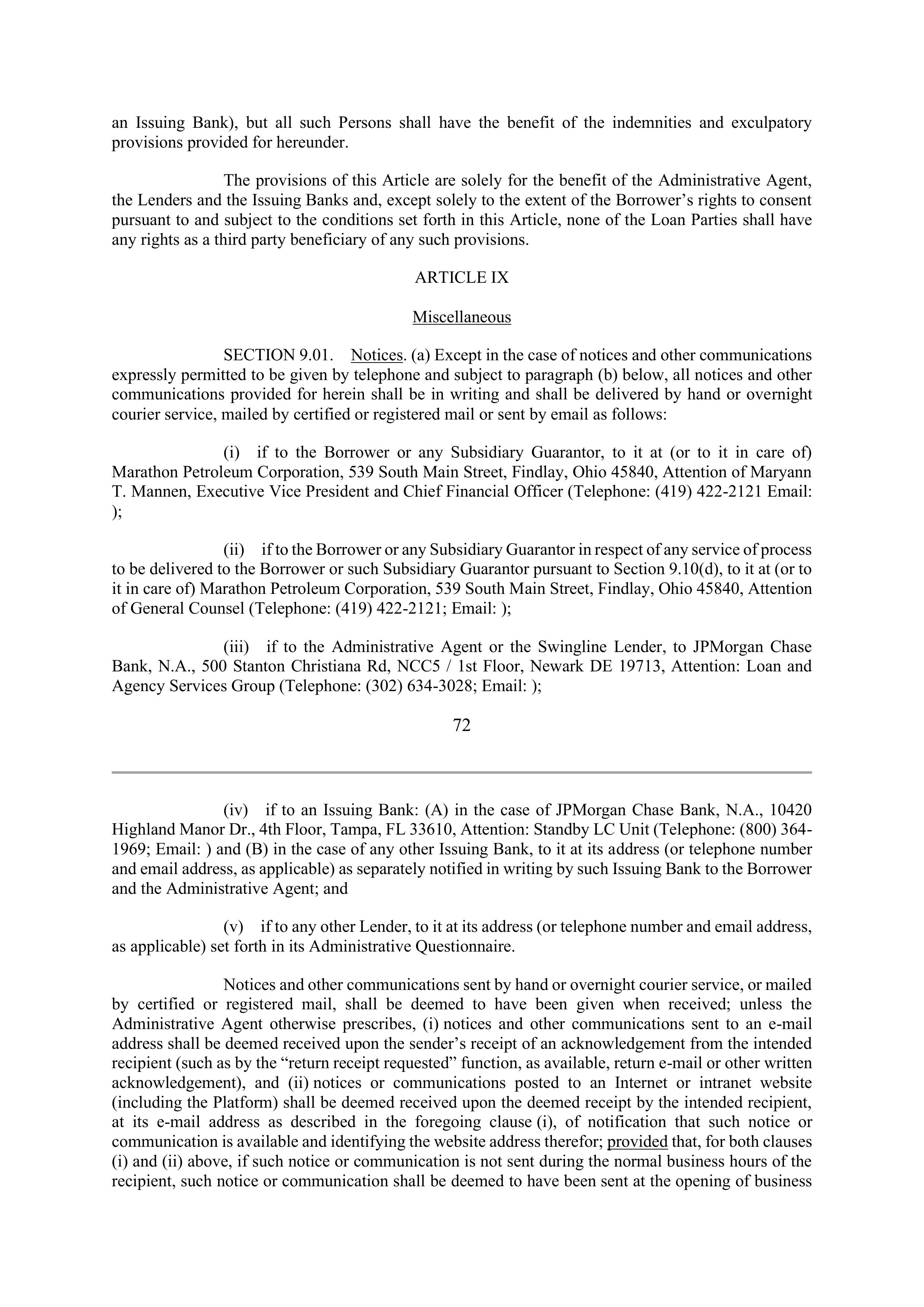 Marathon Petroleum Revolving Credit Agreement — page 88