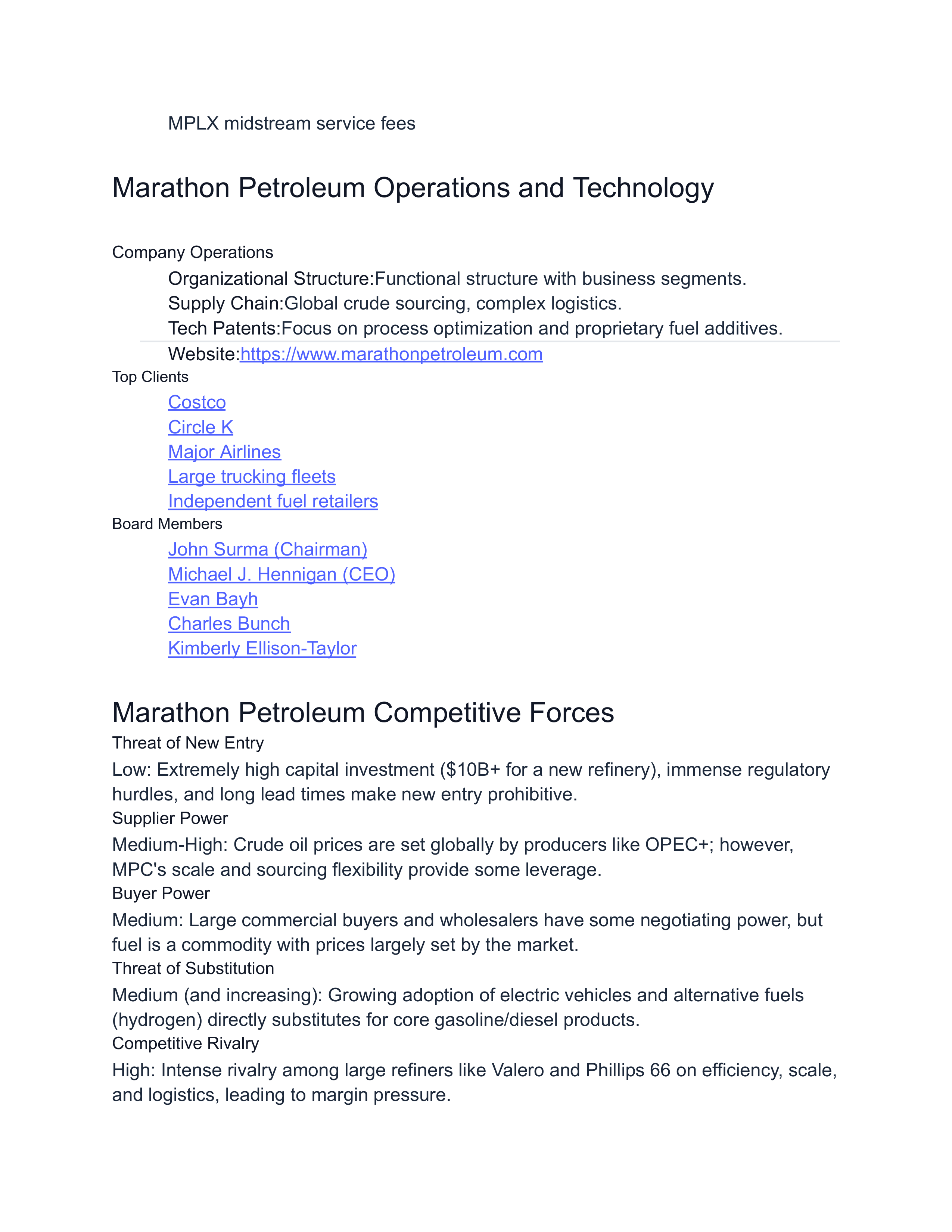 Marathon Petroleum Swot Analysis  — page 11
