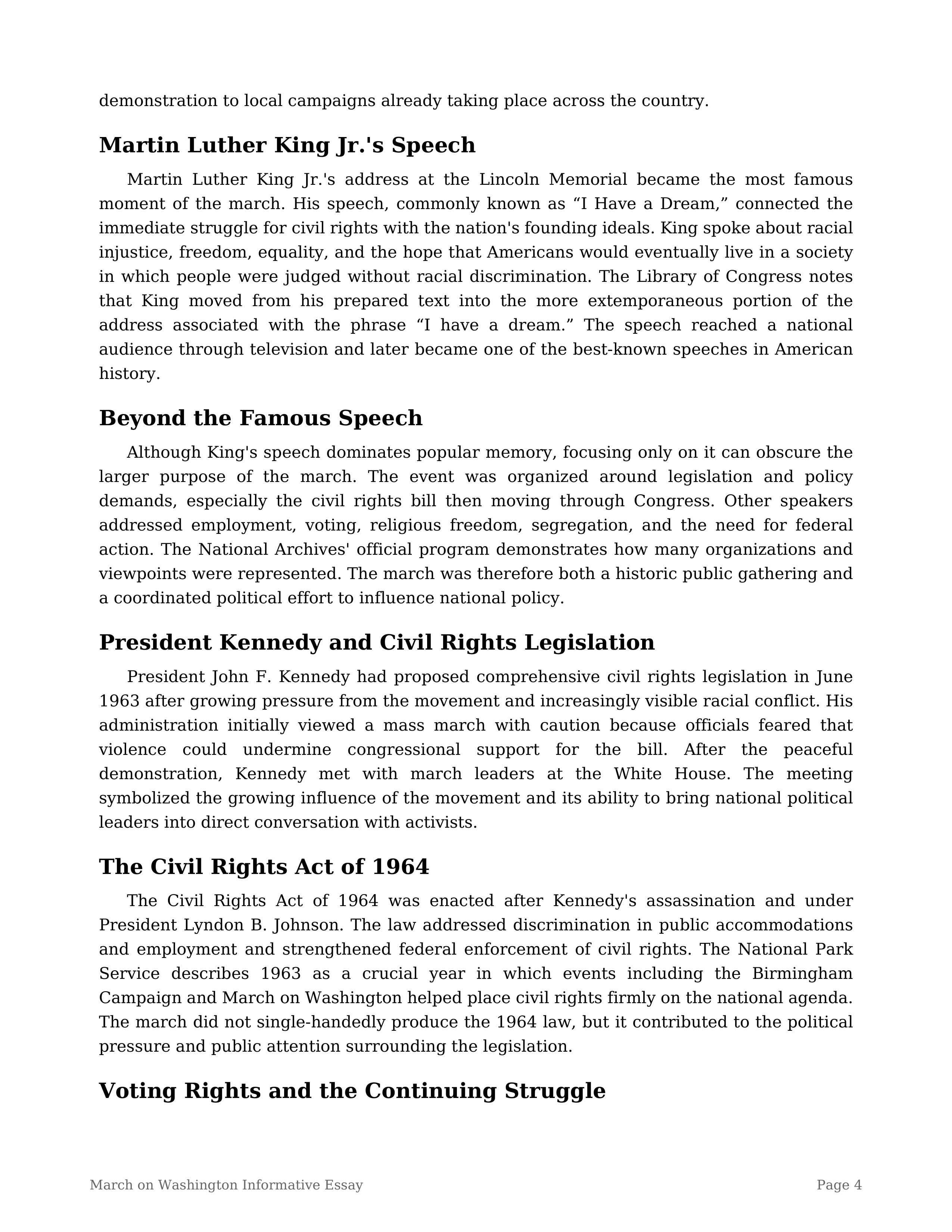 March on Washington Informative Essay — page 4