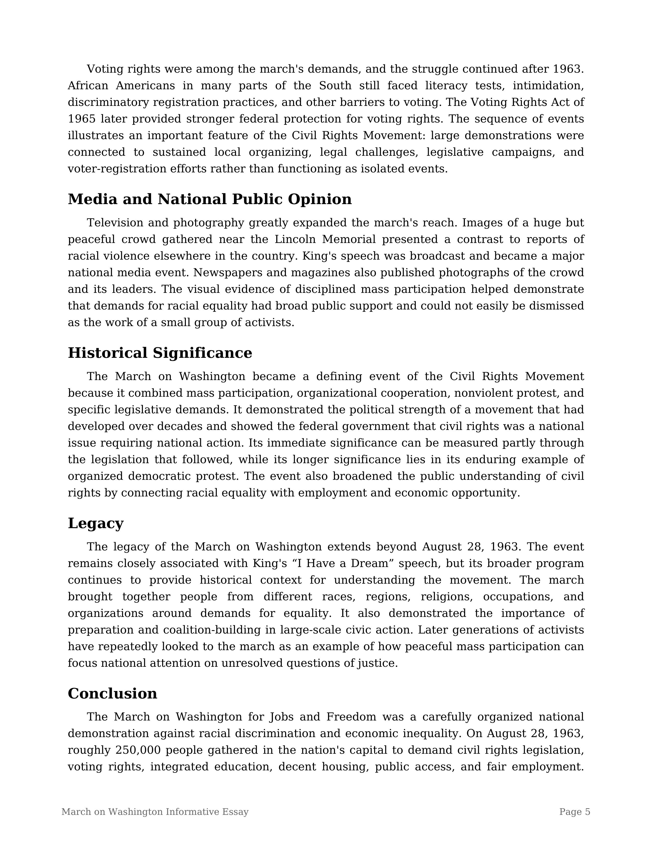 March on Washington Informative Essay — page 5