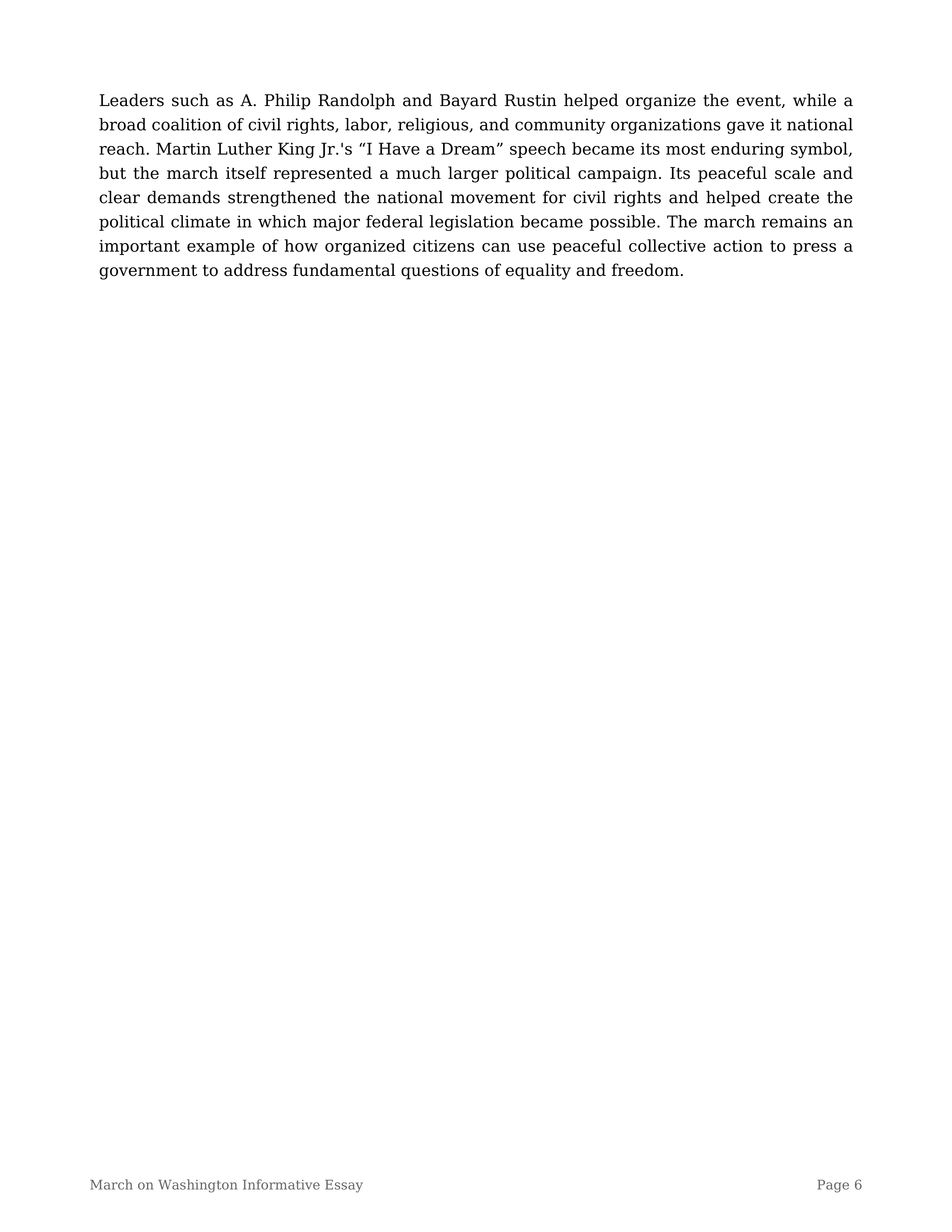 March on Washington Informative Essay — page 6