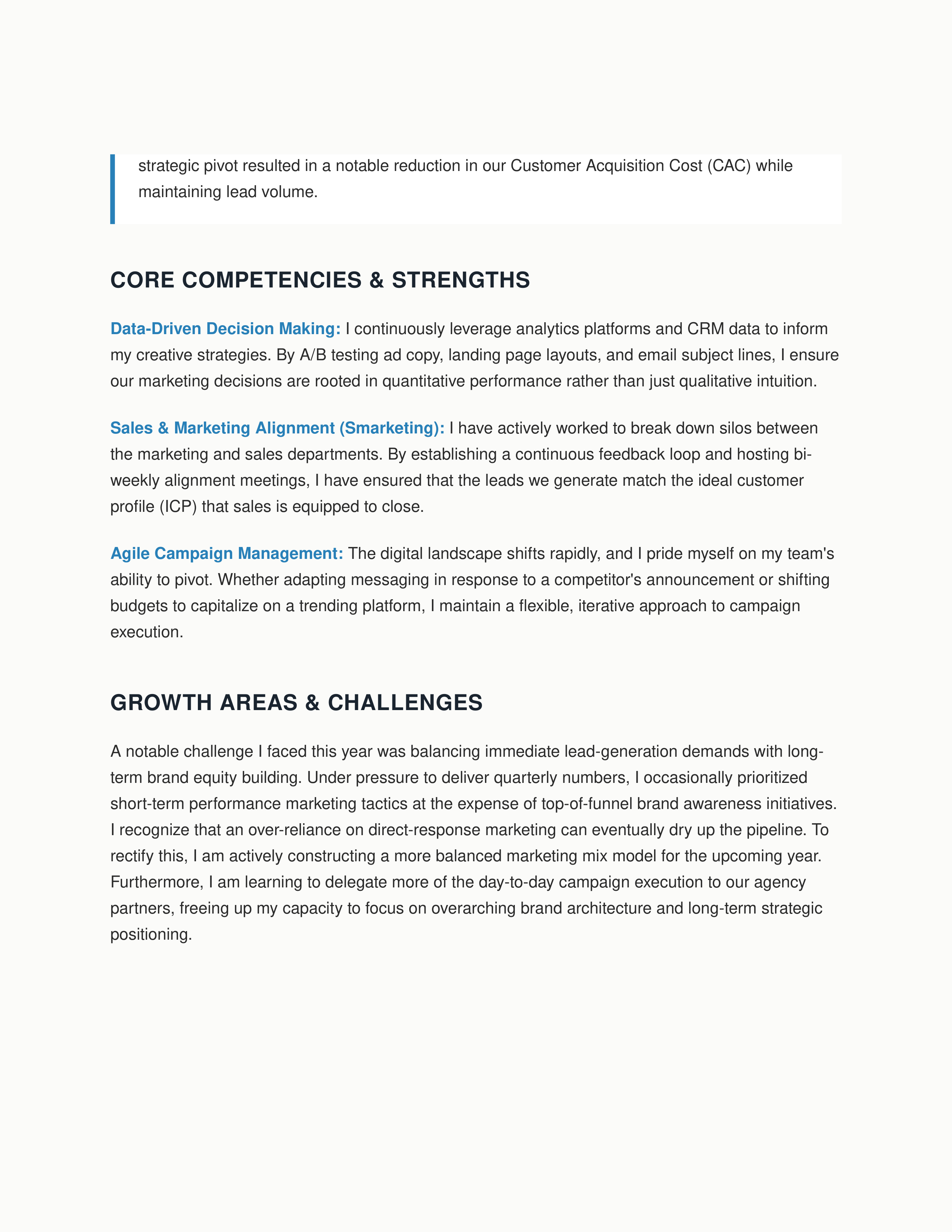 Marketing Manager Self Performance Review — page 2