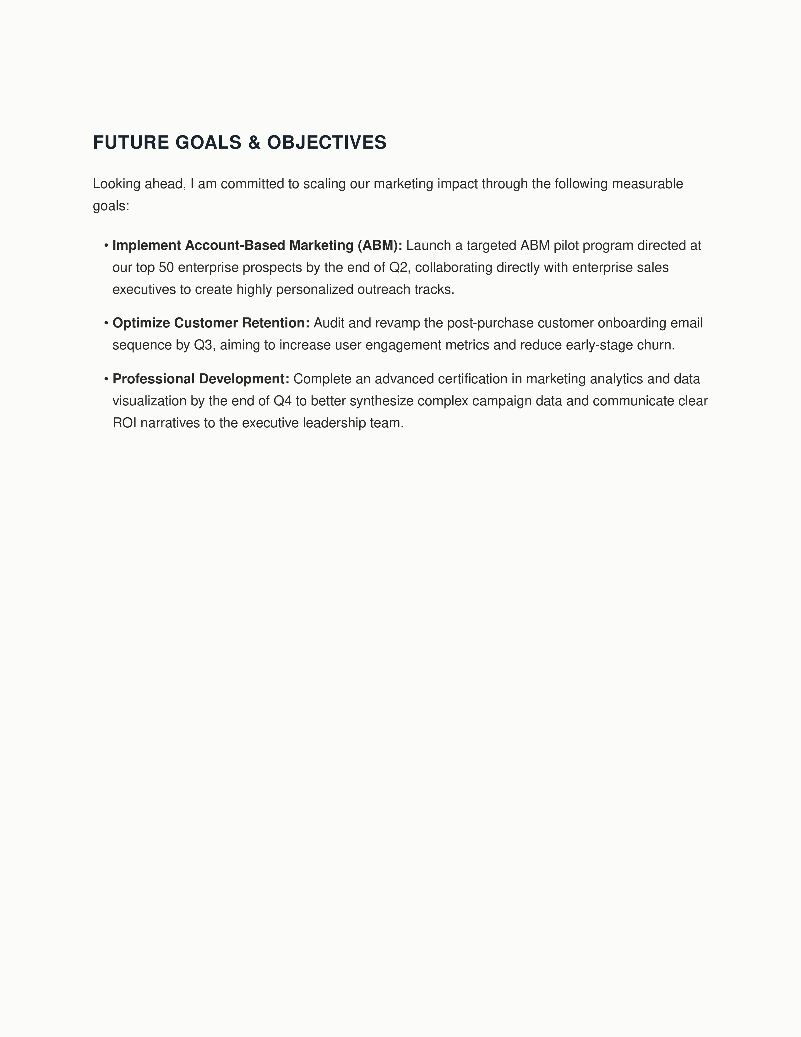 Marketing Manager Self Performance Review — page 3