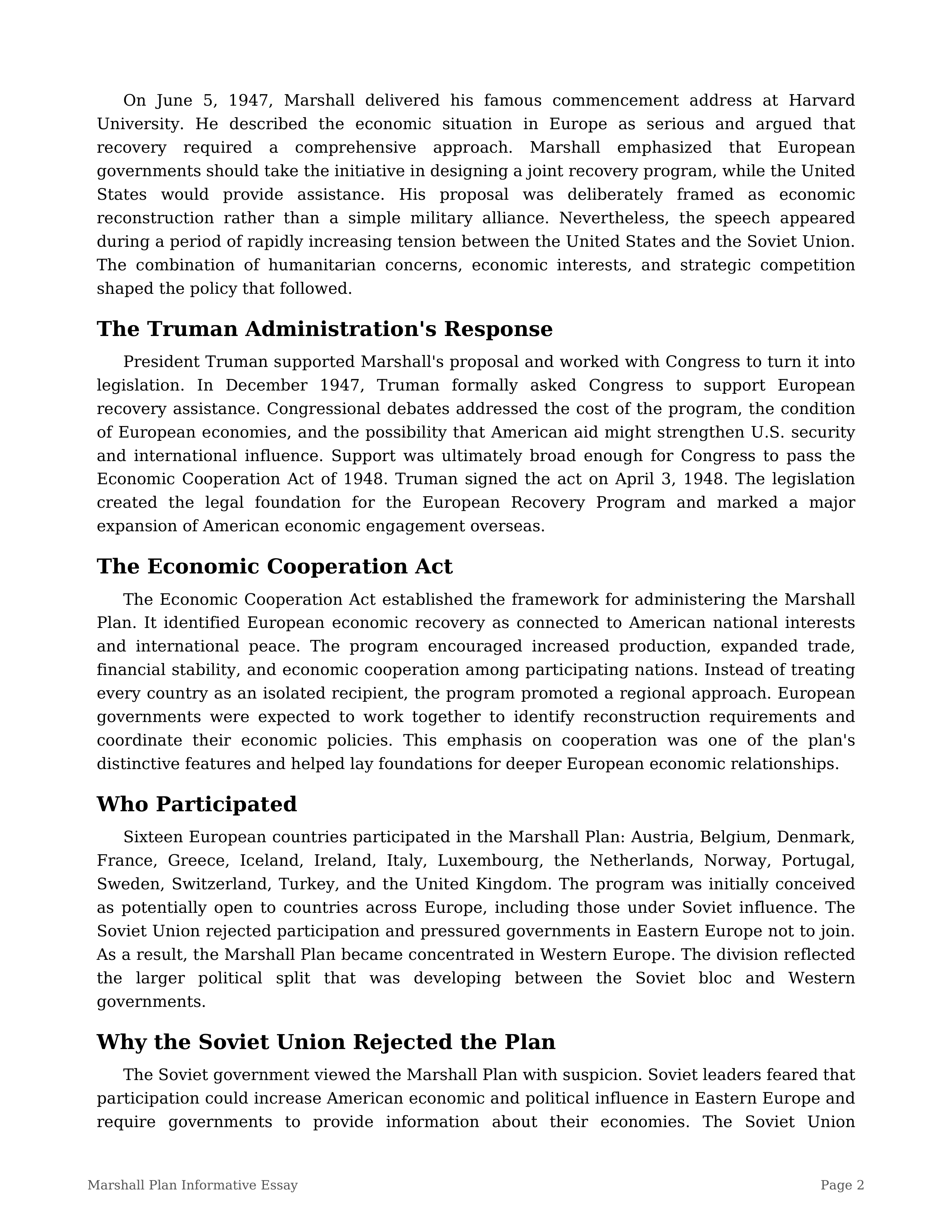 Marshall Plan Informative Essay — page 2