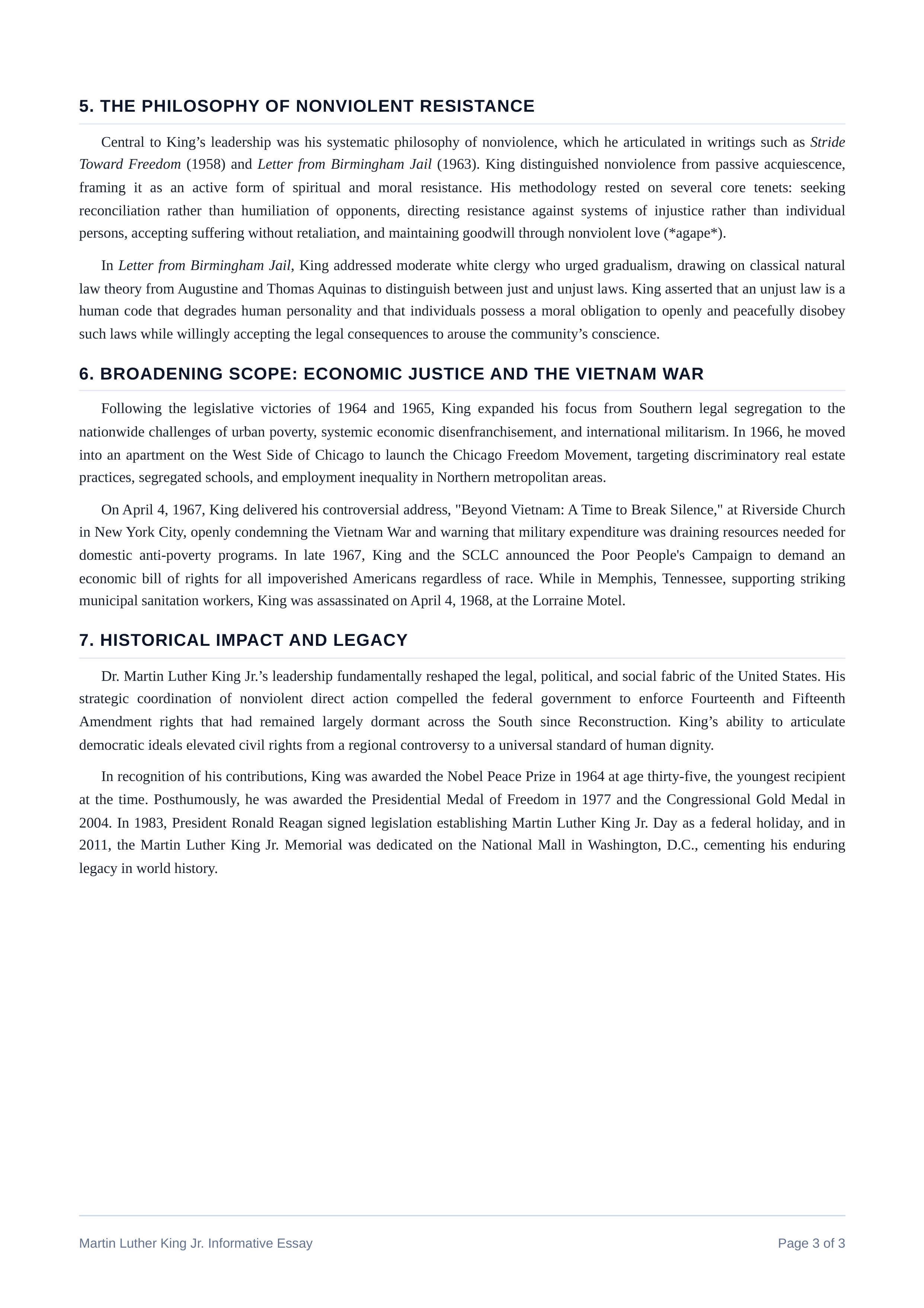 Martin Luther King Jr. Informative Essay — page 3