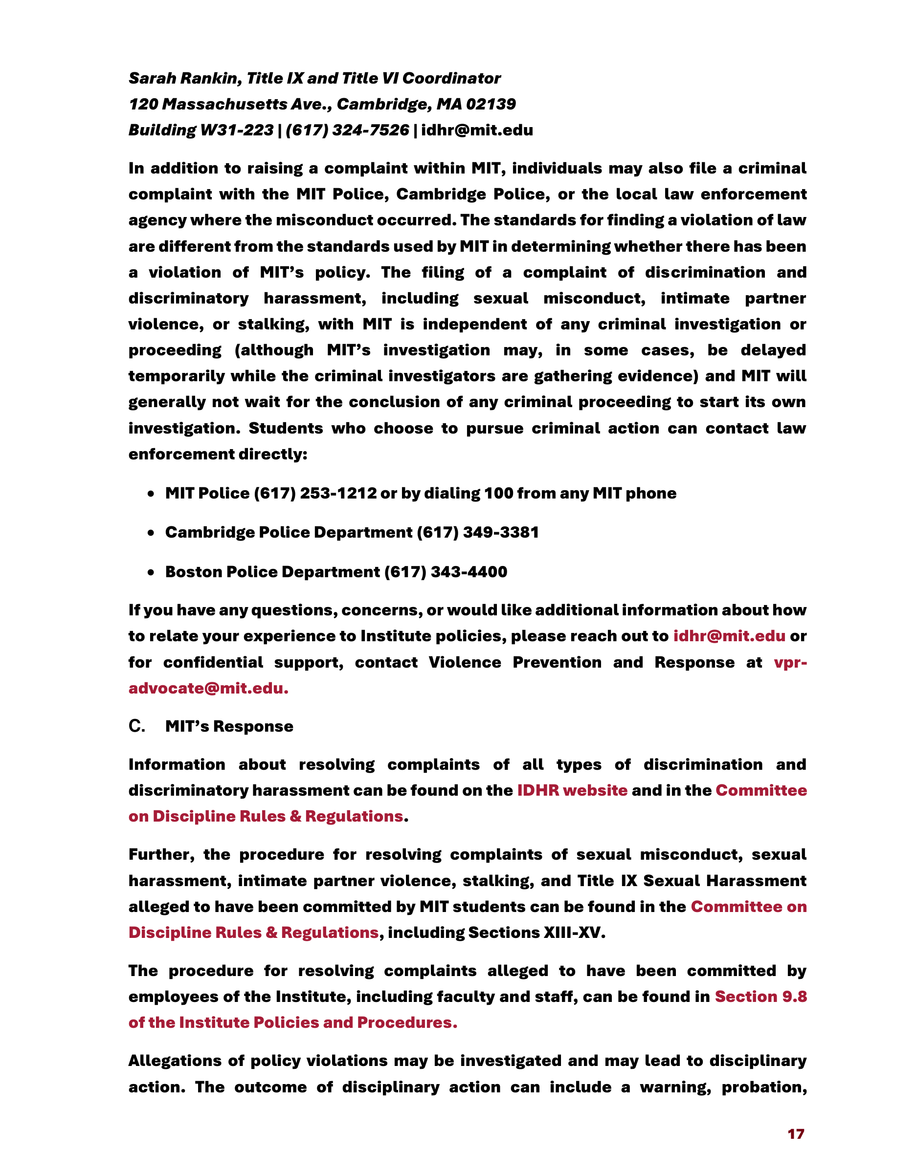 Massachusetts Institute of Technology MIT Mind and Handbook — page 22