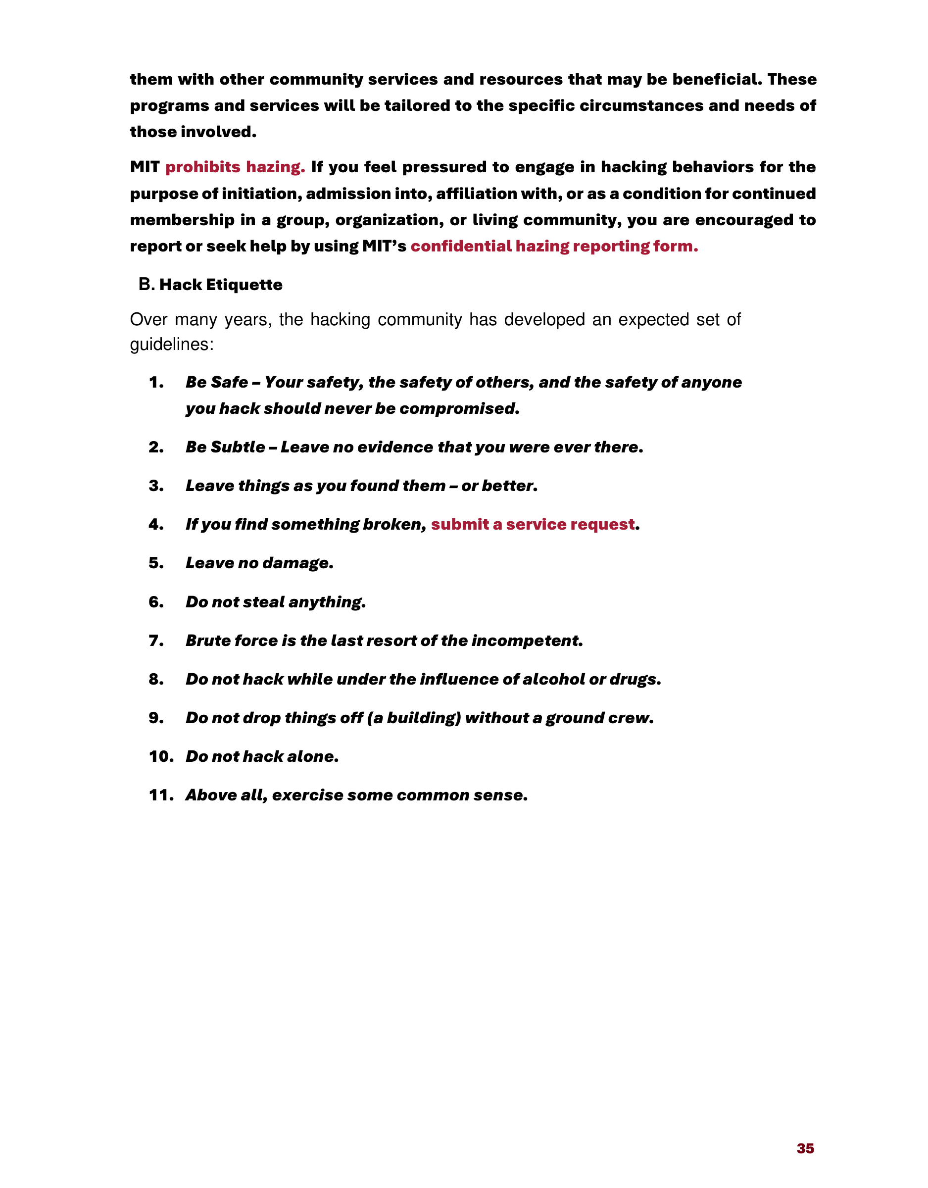 Massachusetts Institute of Technology MIT Mind and Handbook — page 40