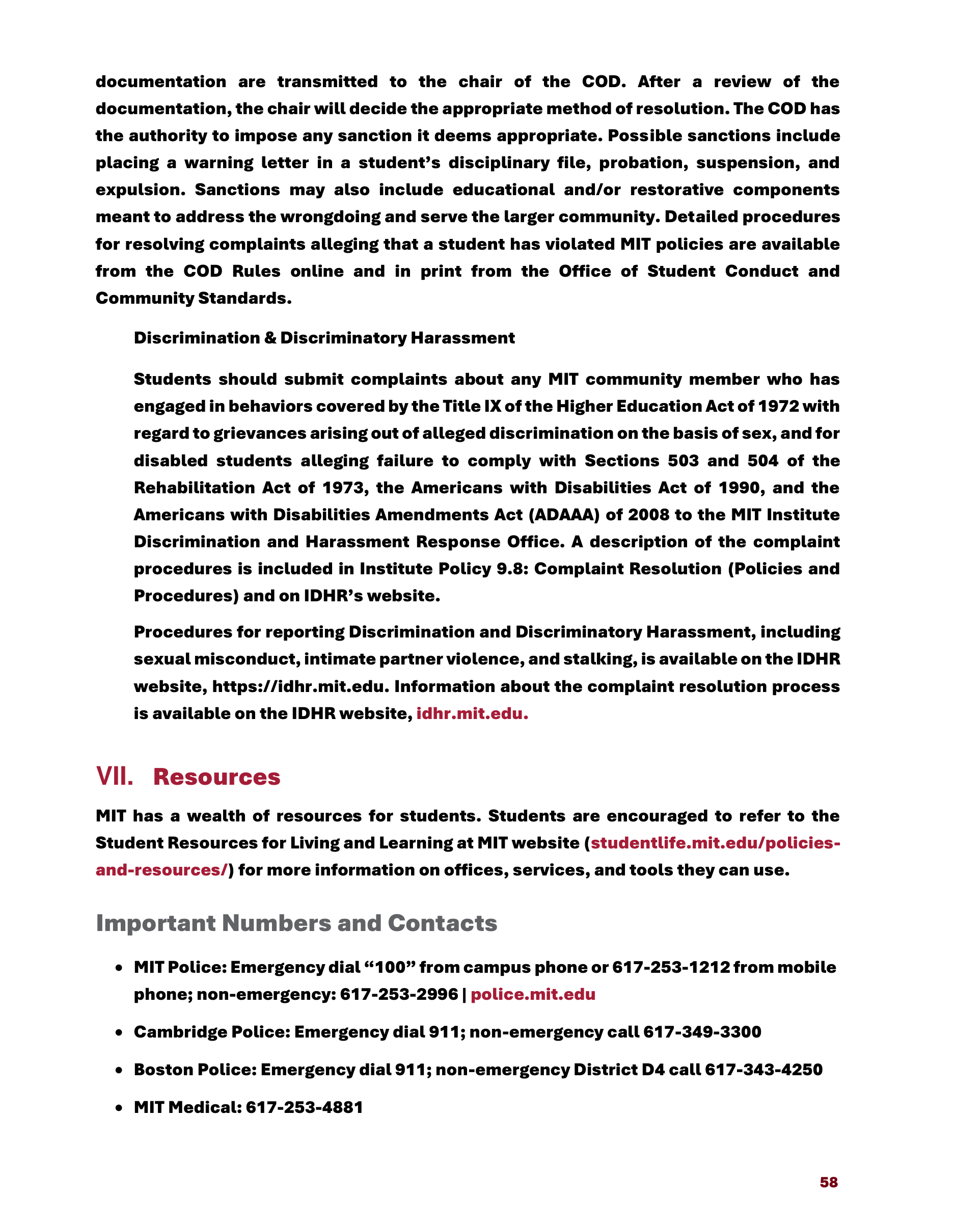 Massachusetts Institute of Technology MIT Mind and Handbook — page 63