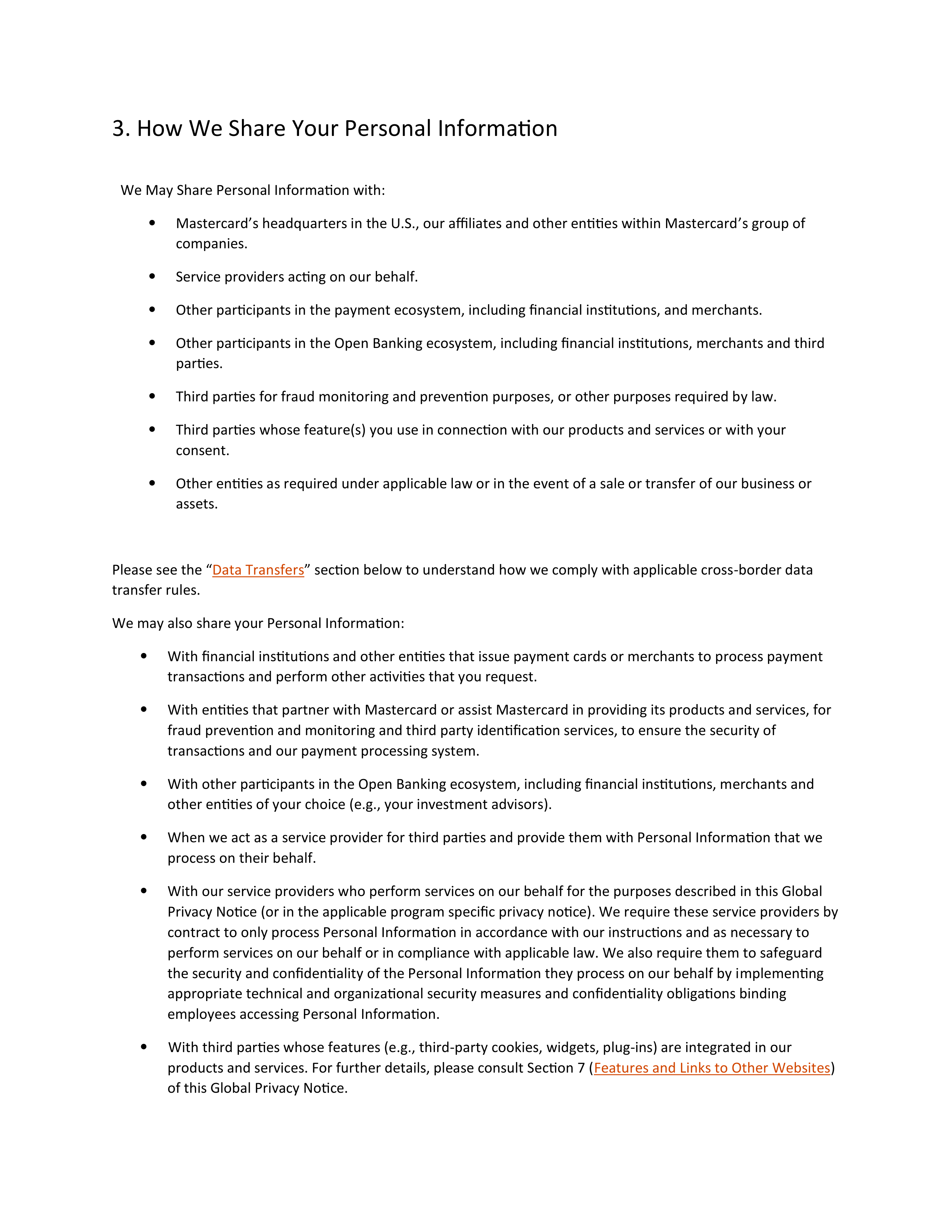 Mastercard Global Privacy Notice — page 12