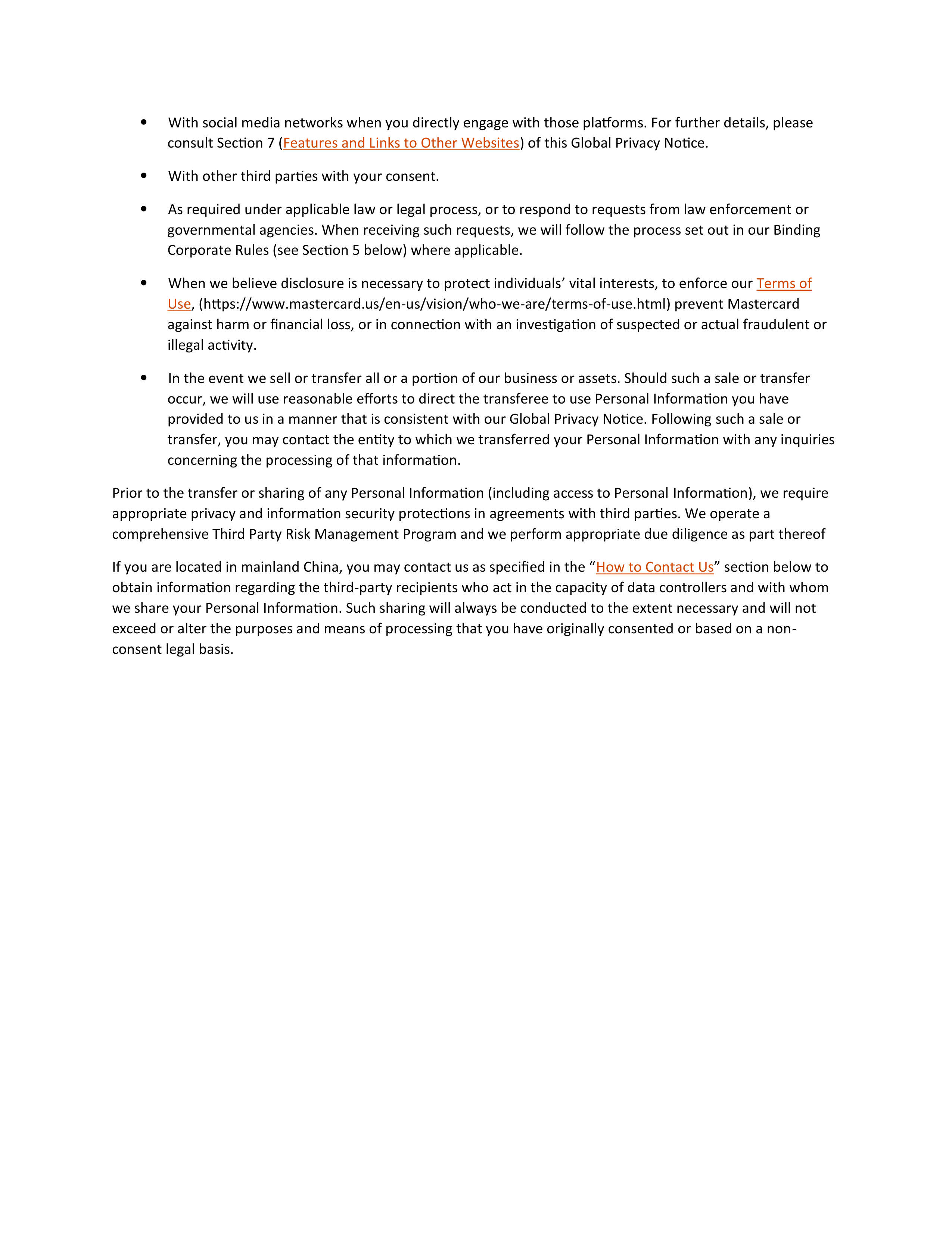 Mastercard Global Privacy Notice — page 13
