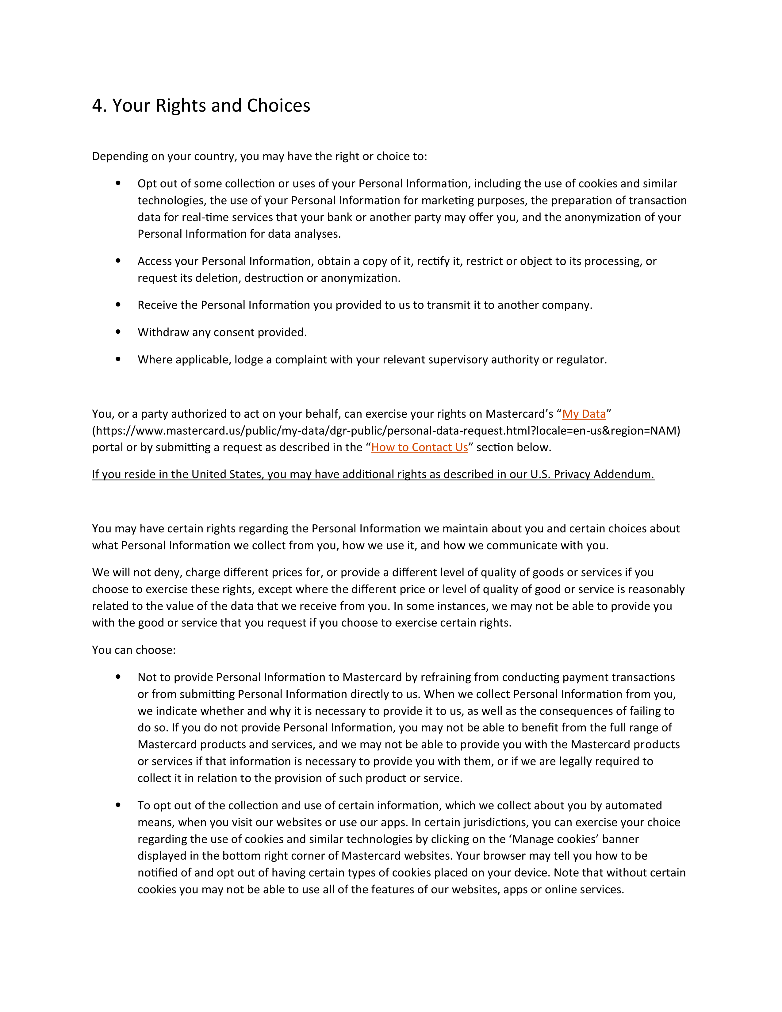 Mastercard Global Privacy Notice — page 14