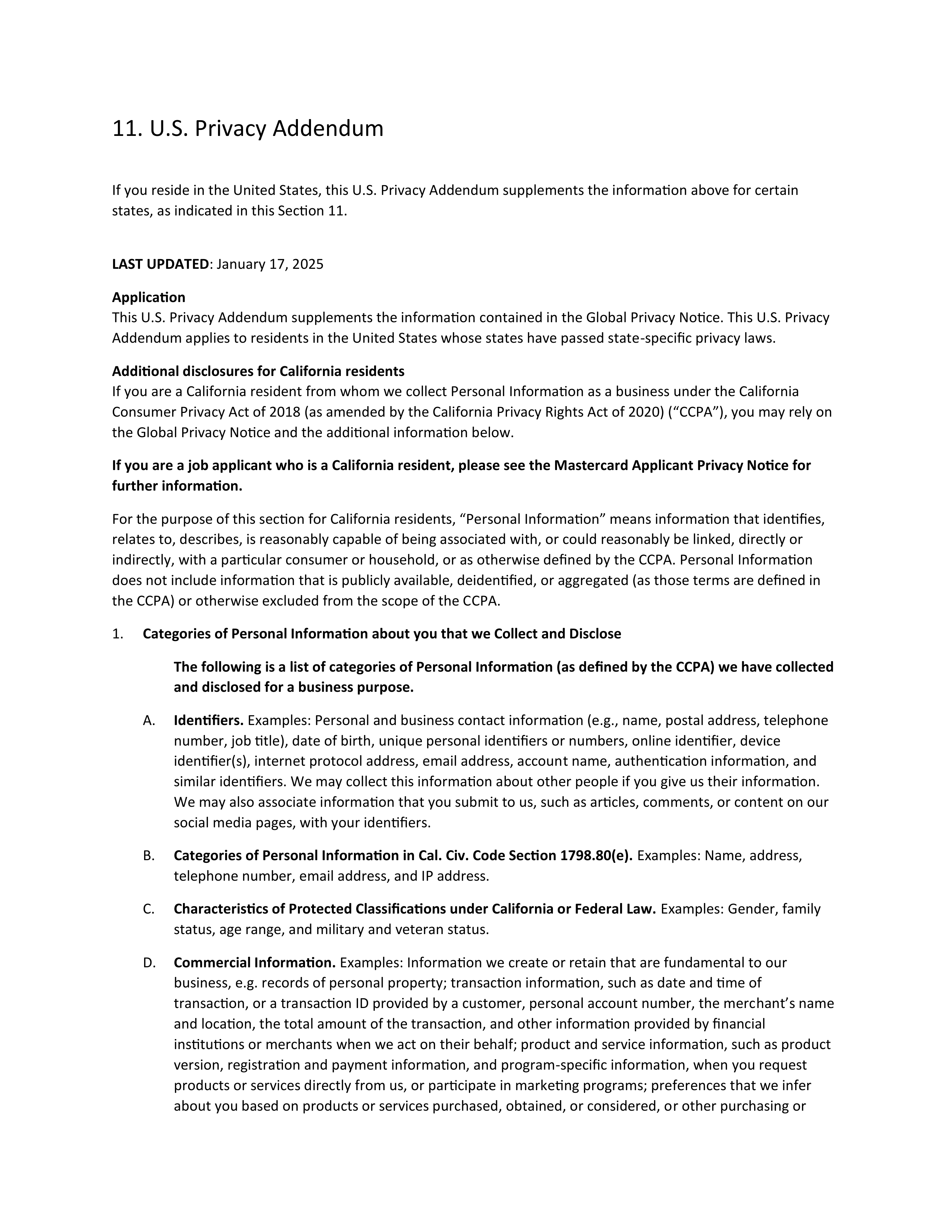 Mastercard Global Privacy Notice — page 22