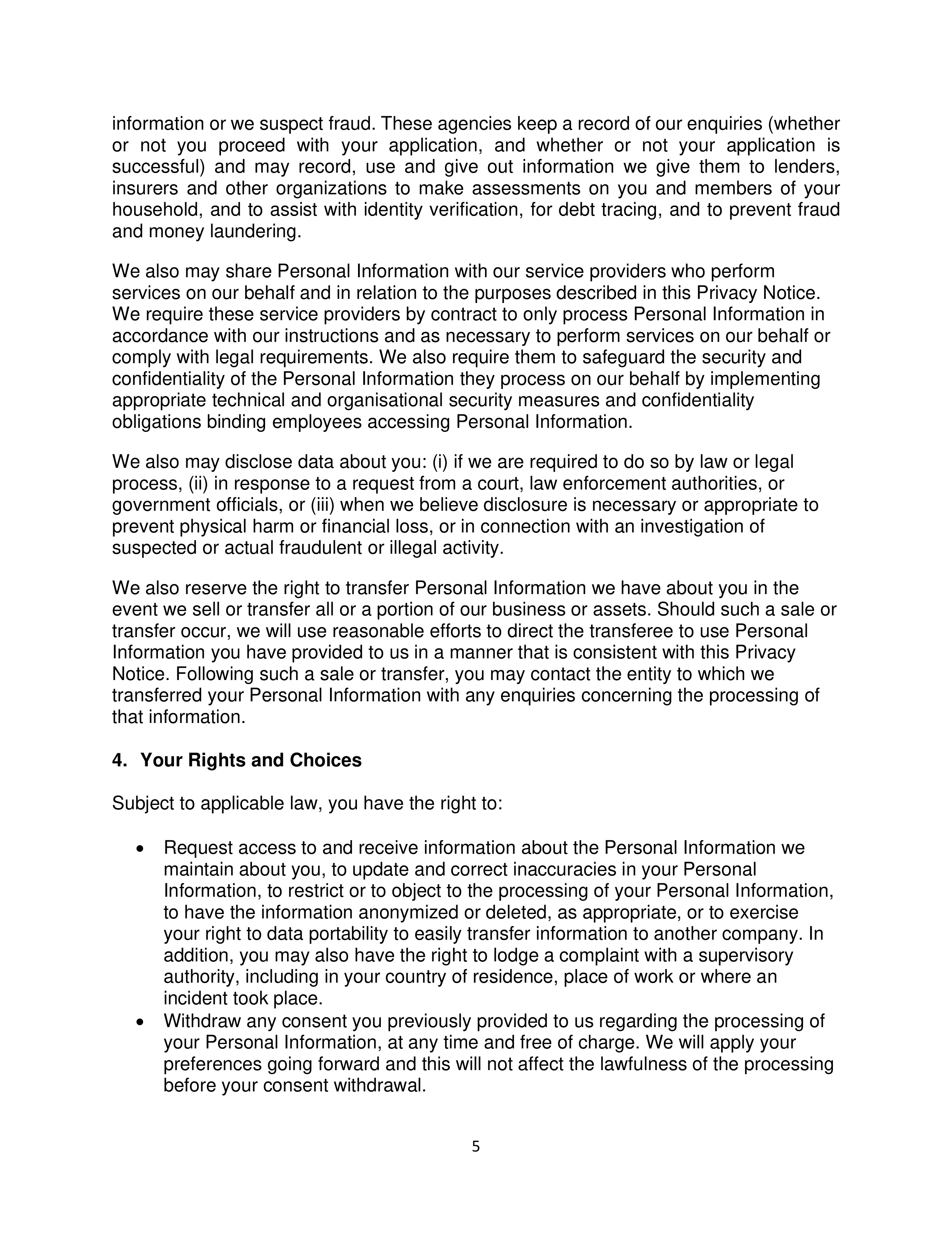 Mastercard Prepaid Management Services Privacy Notice — page 5