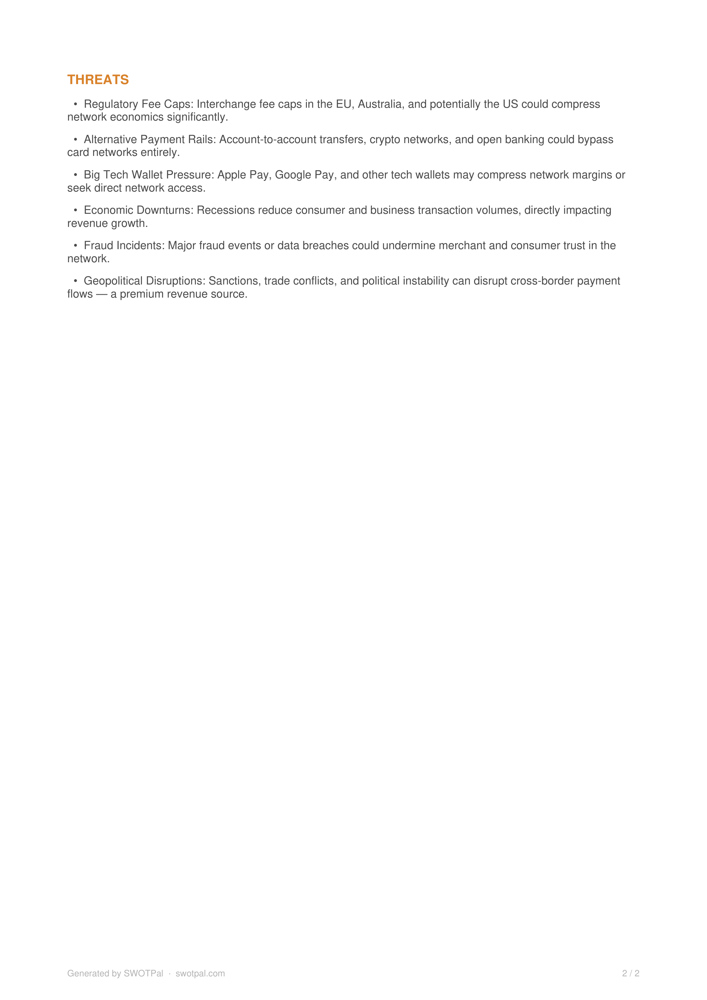Mastercard Swot Analysis  — page 2