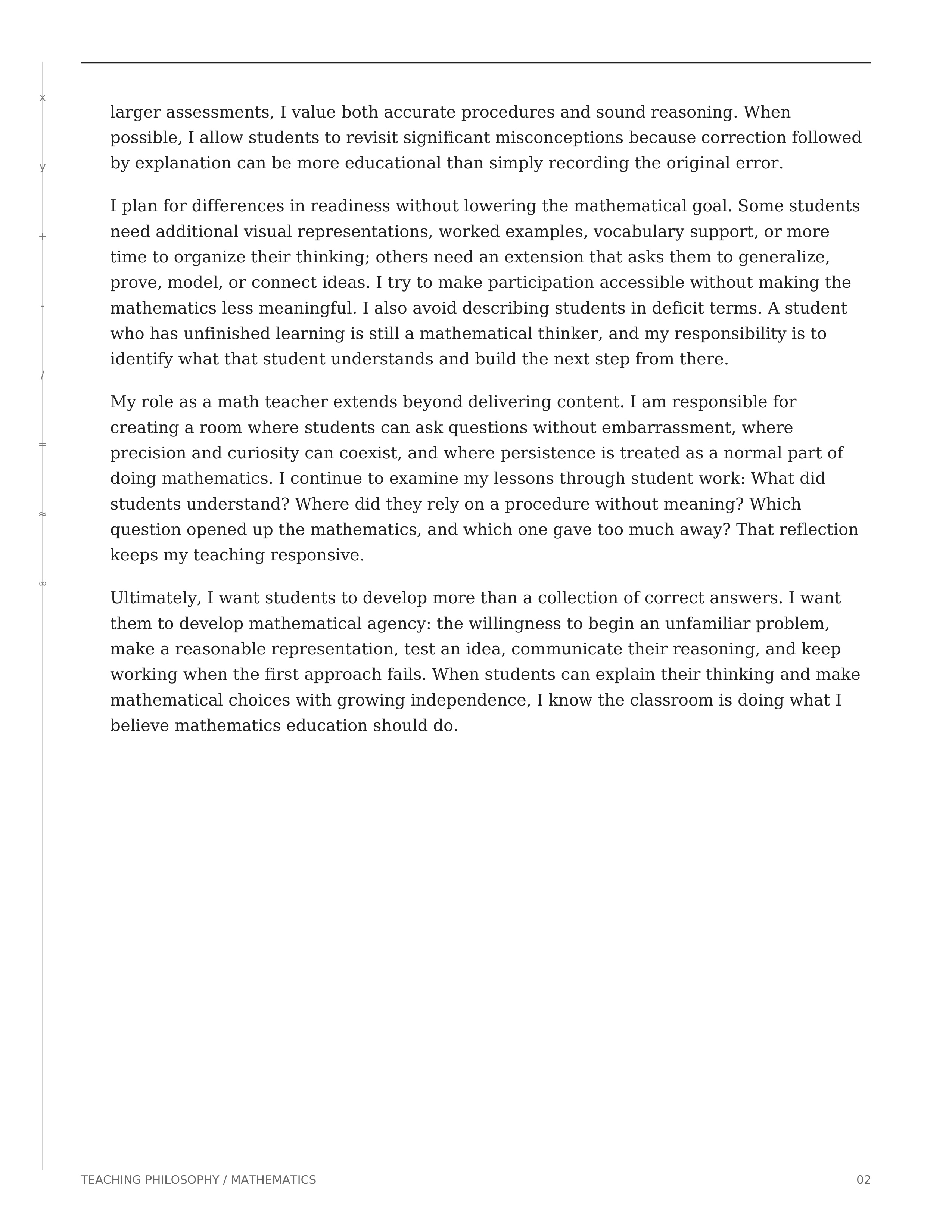 Math Teacher Teaching Philosophy — page 2