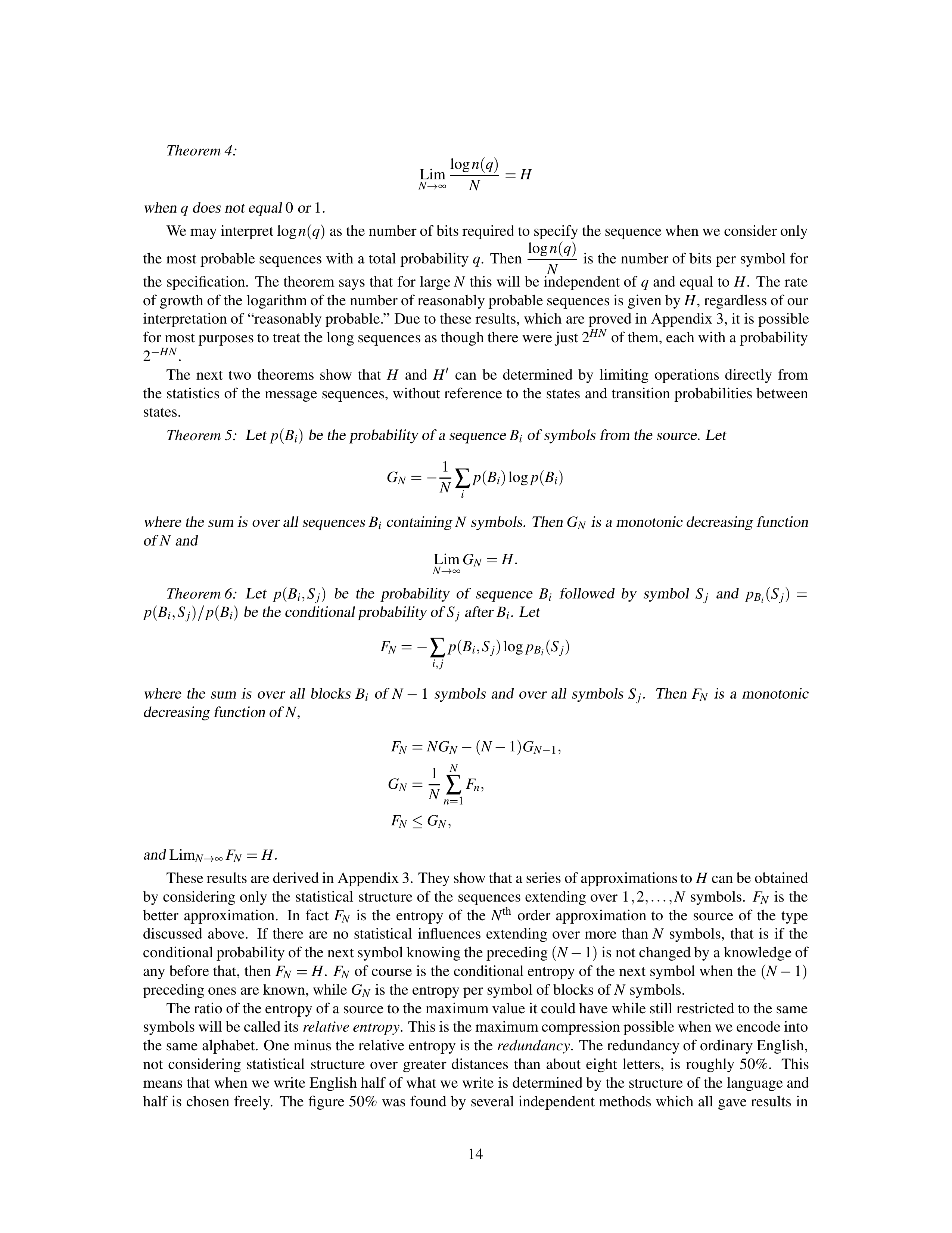 Mathematical Theory of Communication Research Paper by Claude E. Shannon — page 14
