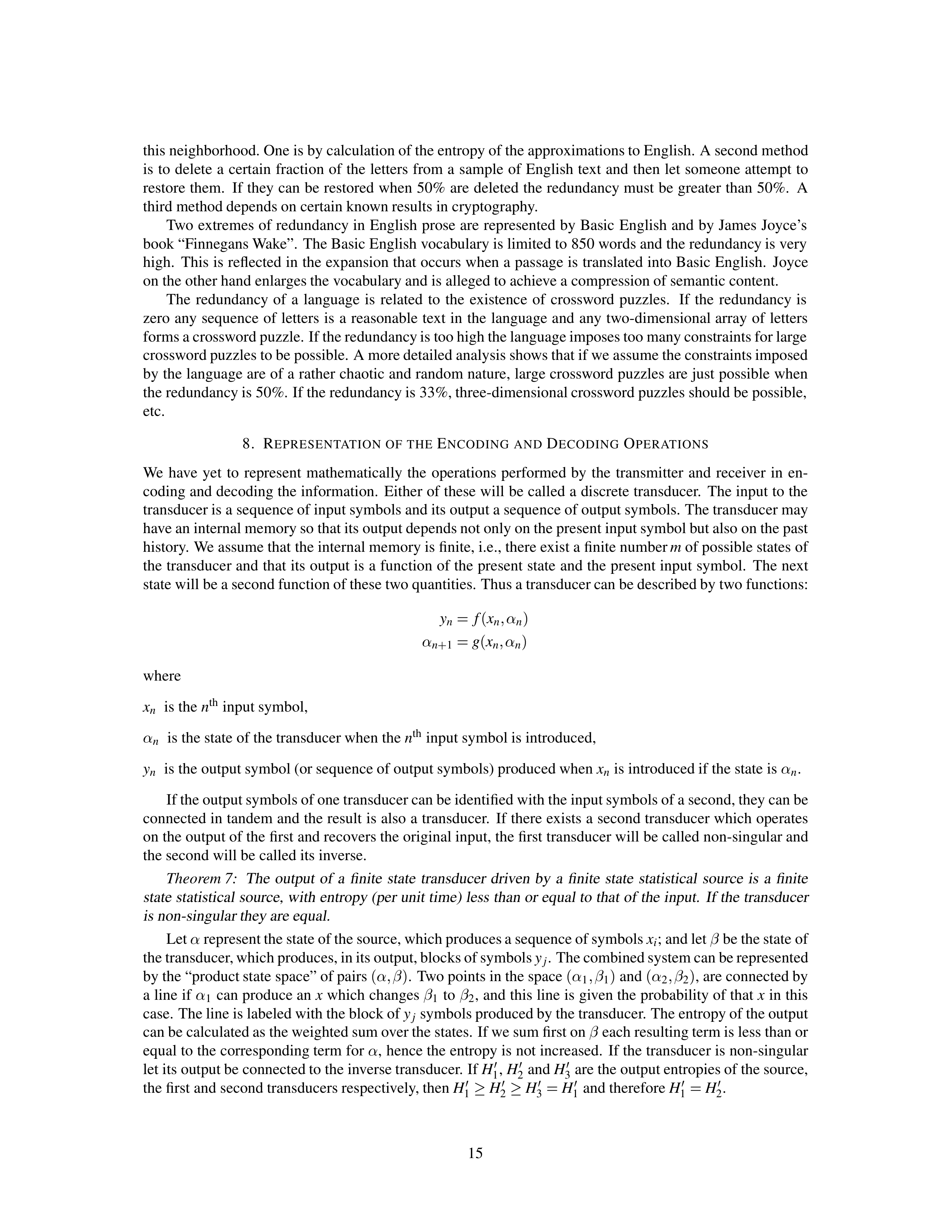 Mathematical Theory of Communication Research Paper by Claude E. Shannon — page 15