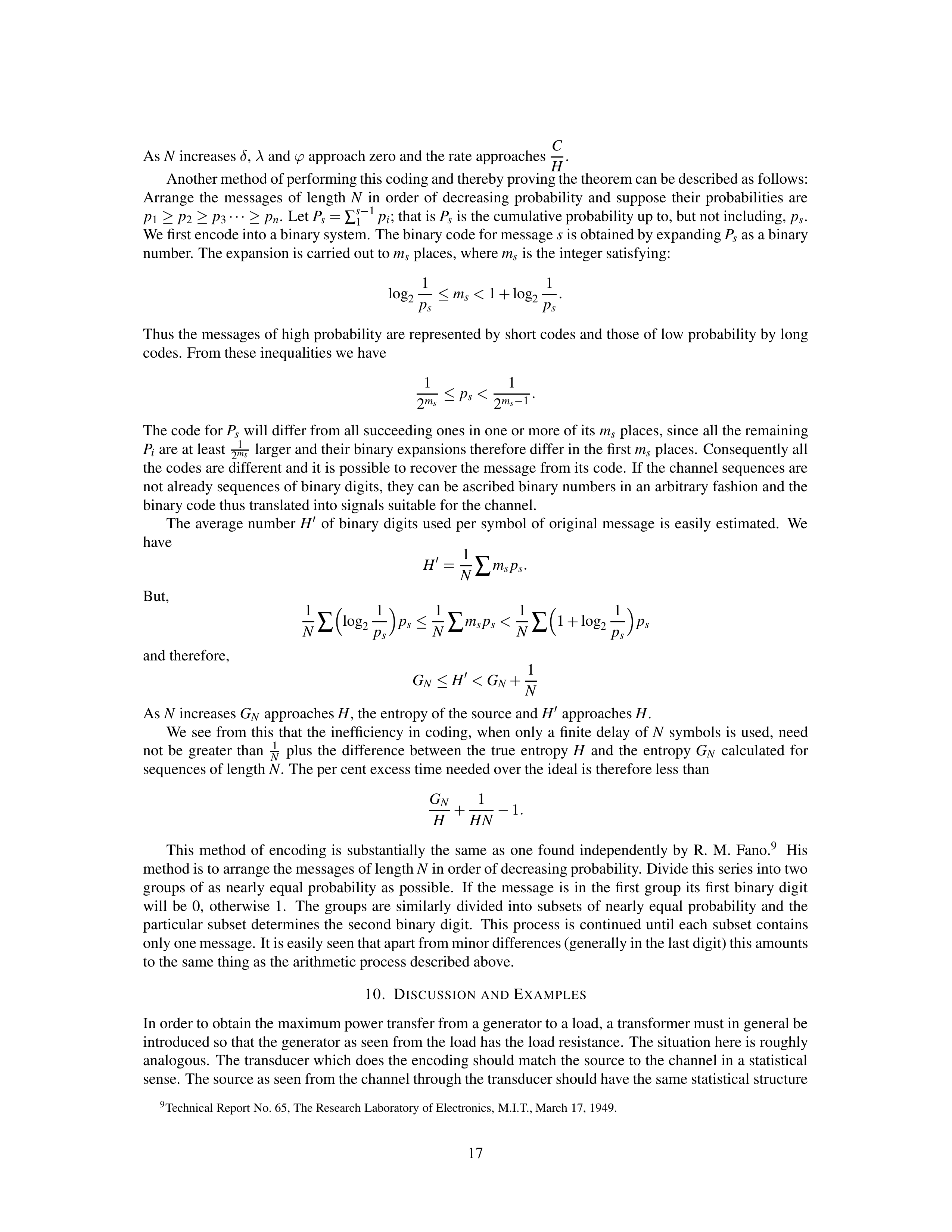 Mathematical Theory of Communication Research Paper by Claude E. Shannon — page 17