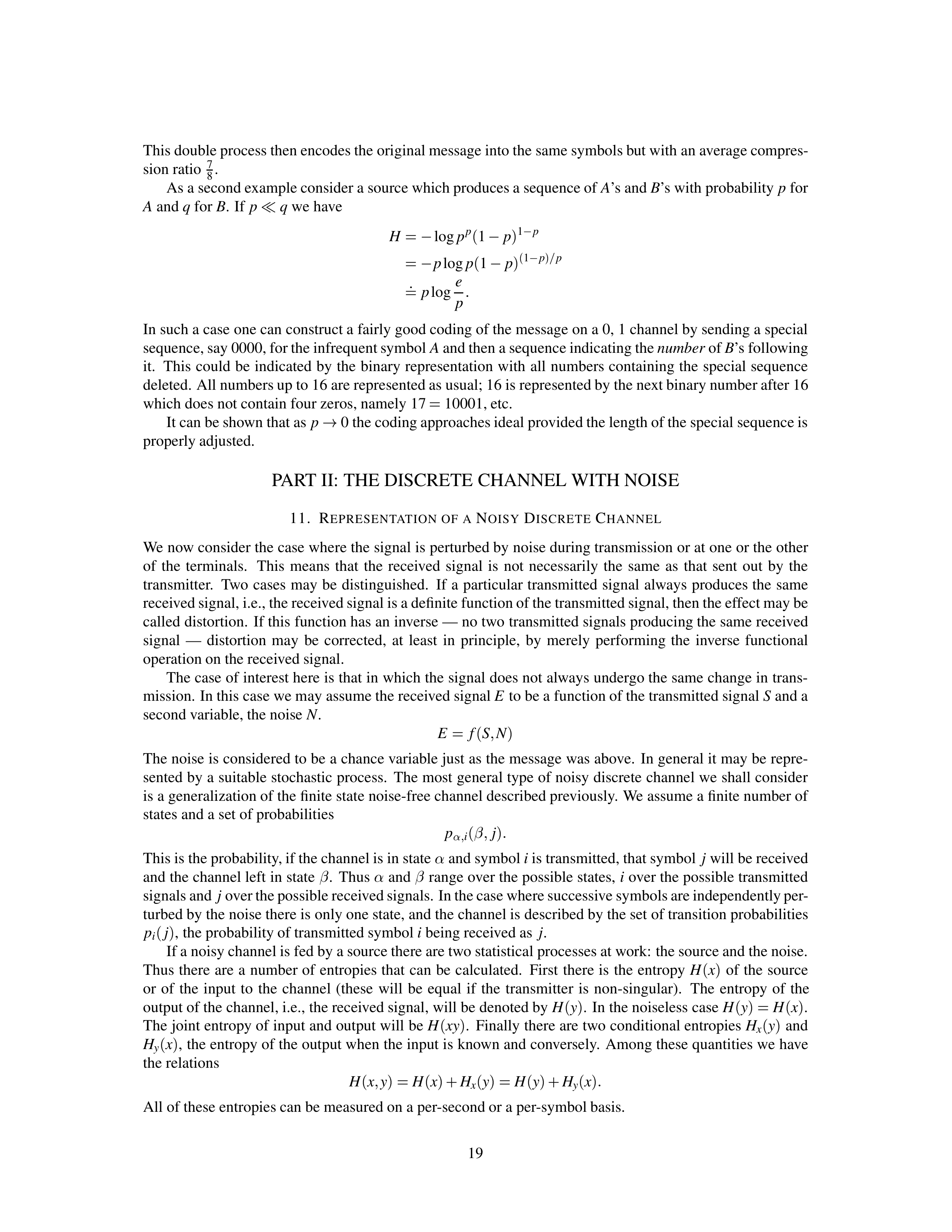 Mathematical Theory of Communication Research Paper by Claude E. Shannon — page 19