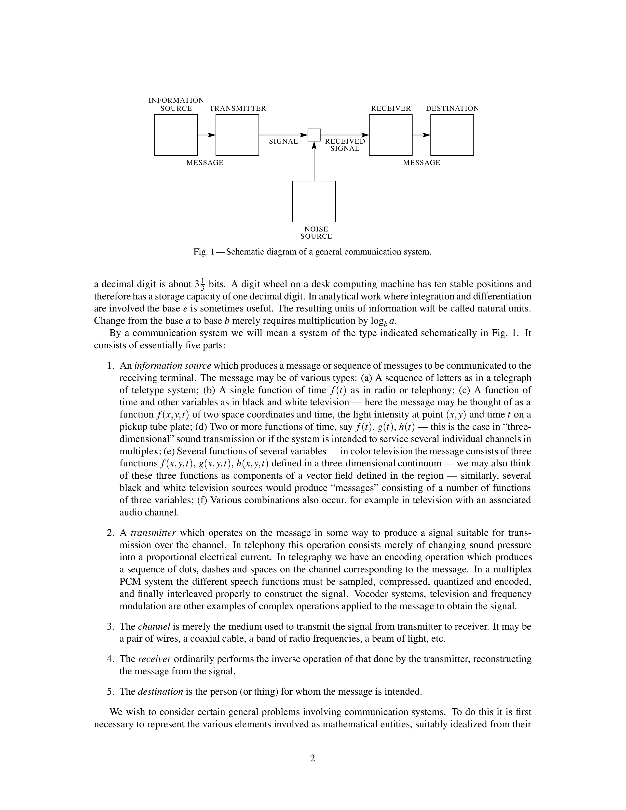 Mathematical Theory of Communication Research Paper by Claude E. Shannon — page 2