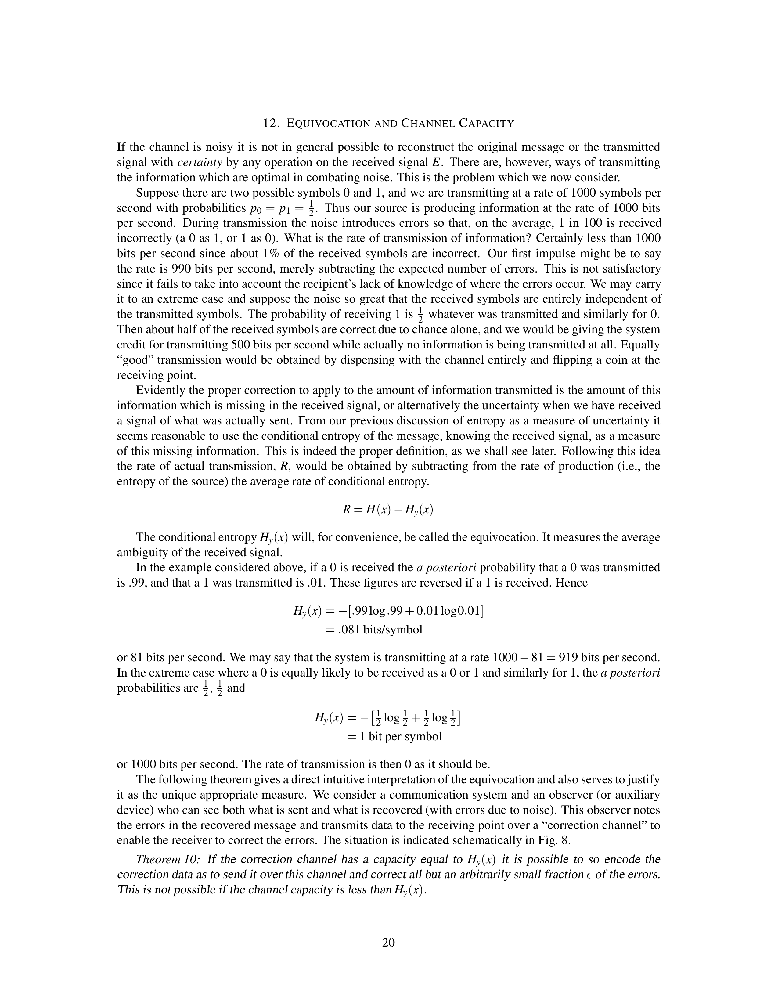 Mathematical Theory of Communication Research Paper by Claude E. Shannon — page 20
